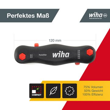 Wiha Multitool PocketStar® (23040) - 7 tlg., Innen-Sechskant, schneller Zugriff, Längs- und Quergriff