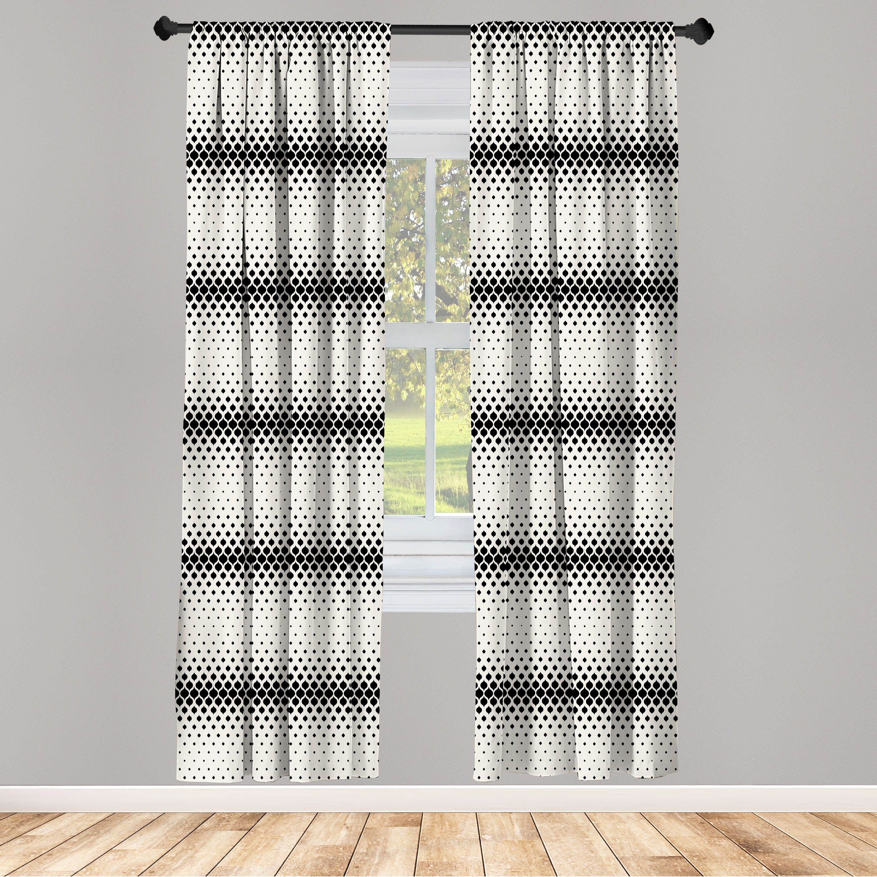 Vorhang Damast Shapes Microfaser, Victorian Abakuhaus, Wohnzimmer für Gardine Schlafzimmer Dekor, Fashion