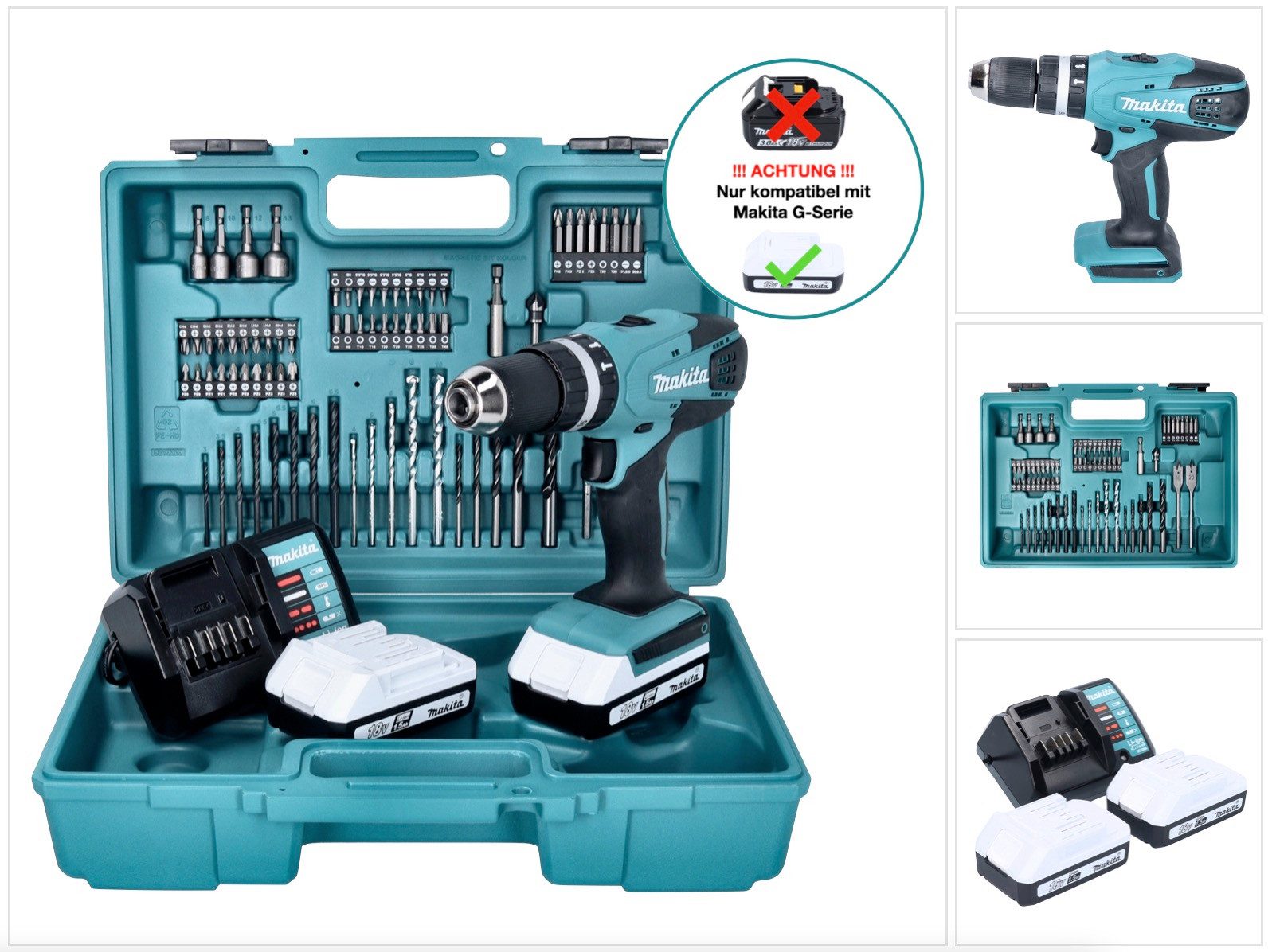 Akku-Schlagbohrschrauber HP 457 DWE10 Akku Schlagbohrschrauber 18 V 42 Nm G-Serie + 2x Akku 1