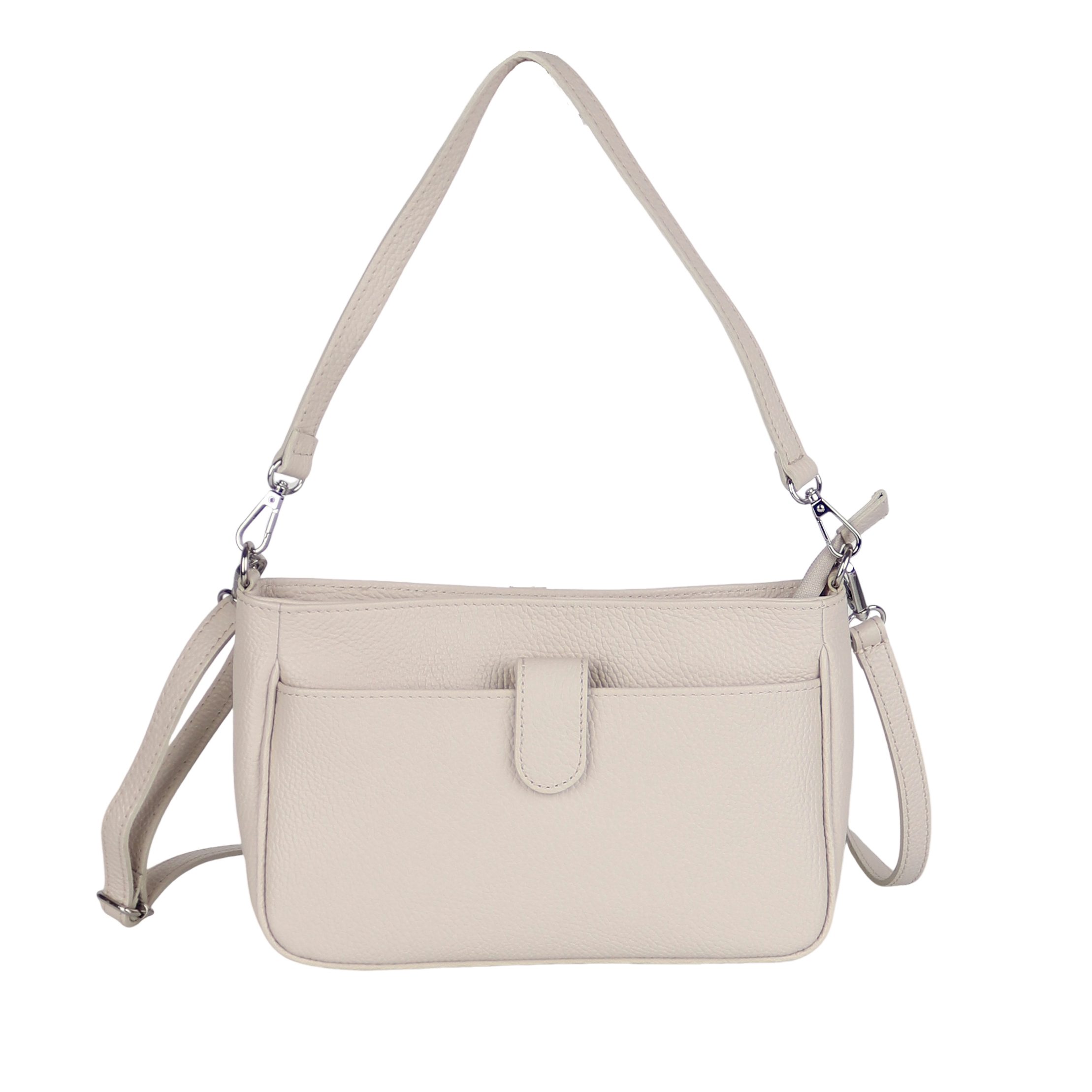Umhängetasche Damen, Echtleder, Leder, Made in Italy, Mittelgroß 2 in 1