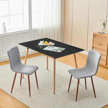 Coonoor Esszimmerstuhl grau, Küchenstuhl mit Rückenlehne, Metallgestell (Esszimmerstuhl, 4 St), Retro-Design, bequem und elegant