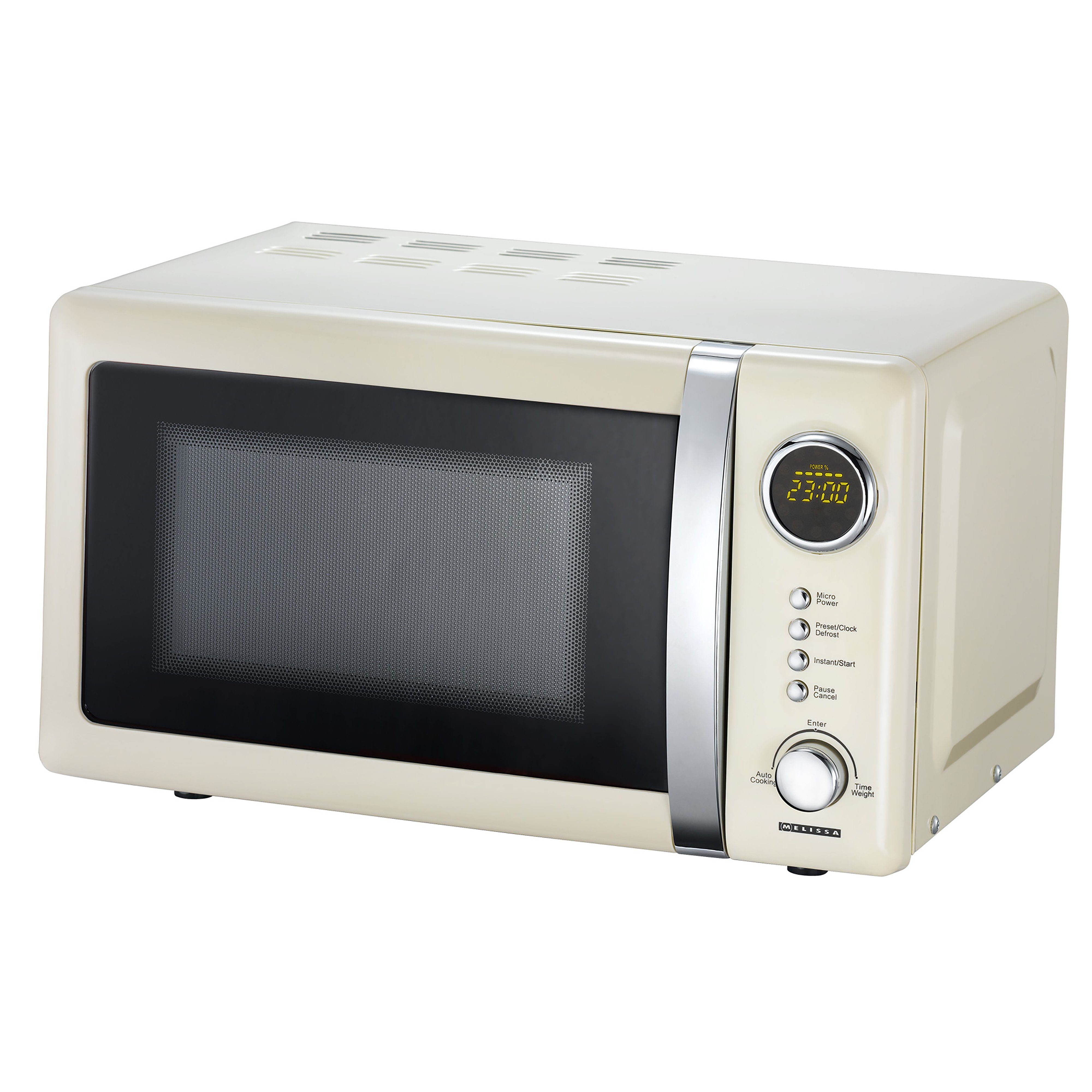 MELISSA Mikrowelle, 20 l, kompaktes Retro-Design, LED-Display, 700W - 5 Stufen & Auftaufunktion
