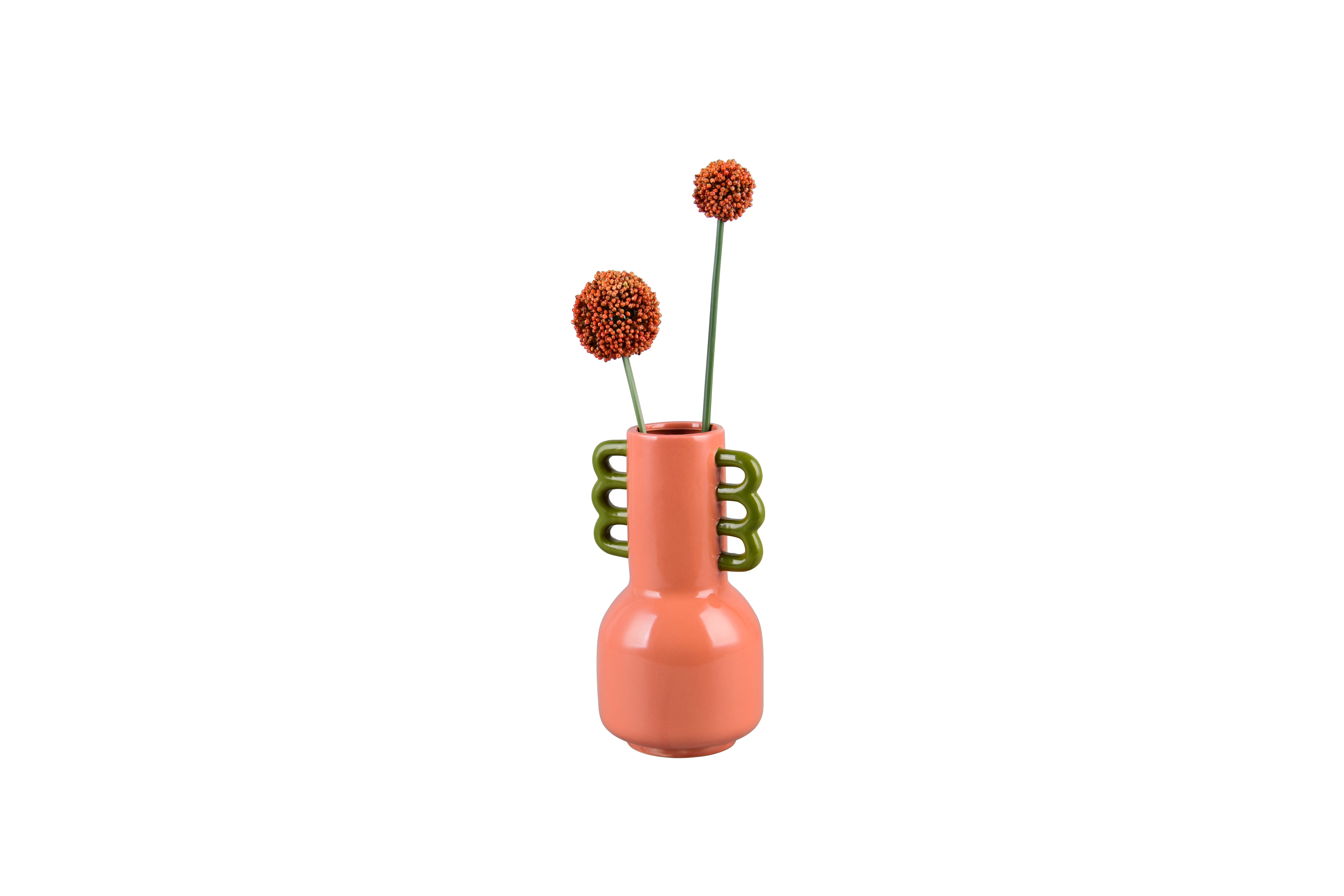 furnling Dekovase Kofio (1 St), außergewöhnliche Vase aus hochwertiger Keramik, Höhe 26 cm, lachsrosa