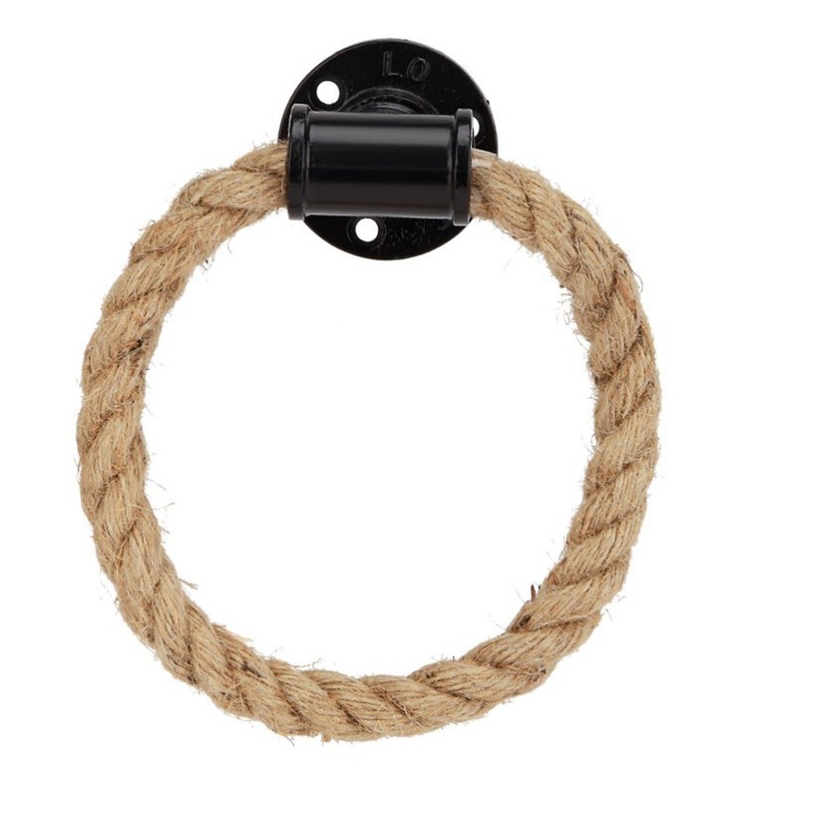 BAYLI Möbelgriff Industrial Rohr Handtuchhalter mit Seil für Badezimmer, rustikaler