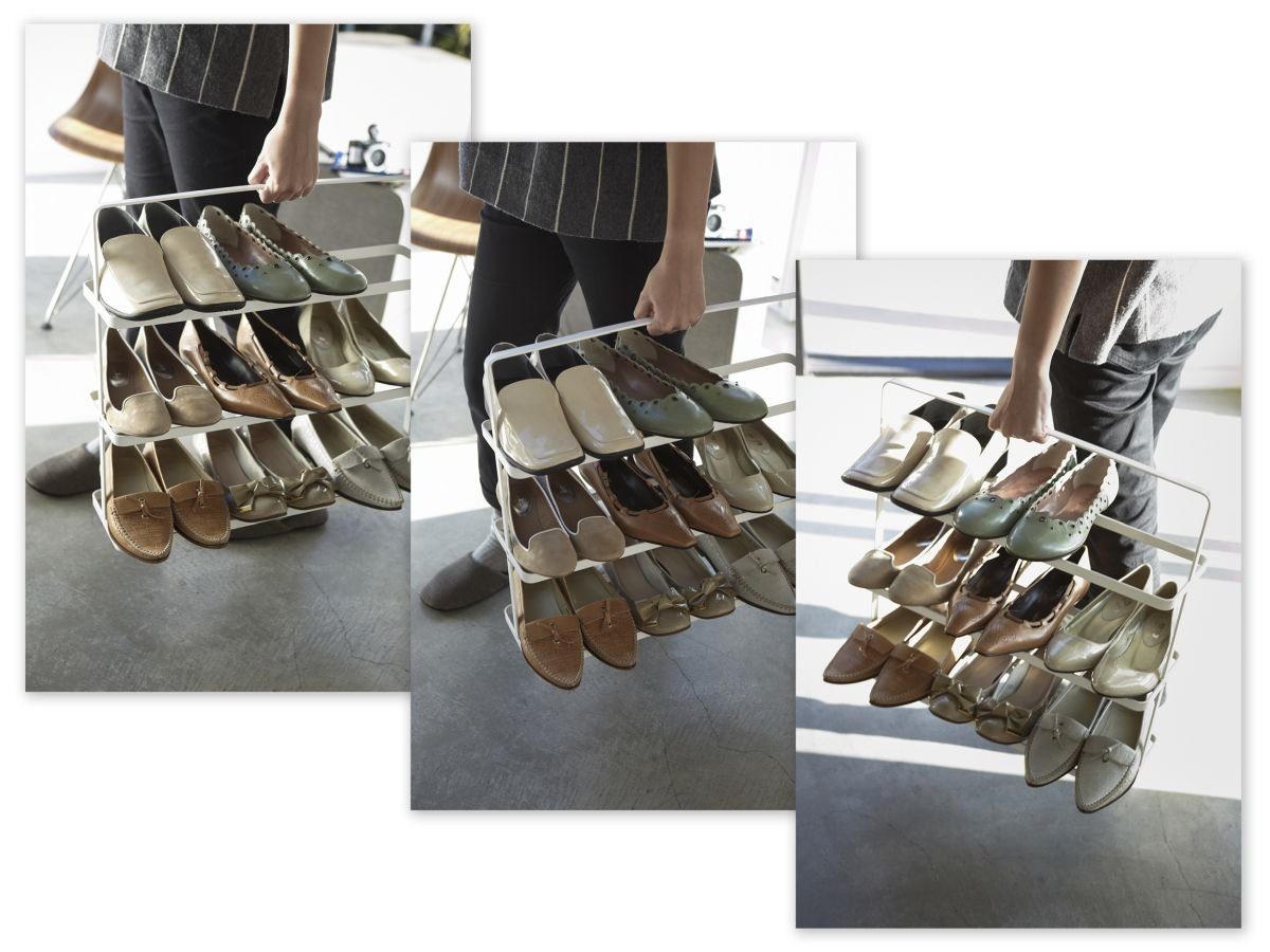 Yamazaki Schuhregal Schuhablage, 9 Paar weiß | tragbar Tower, freistehend, für weiß bis Schuhe, 8