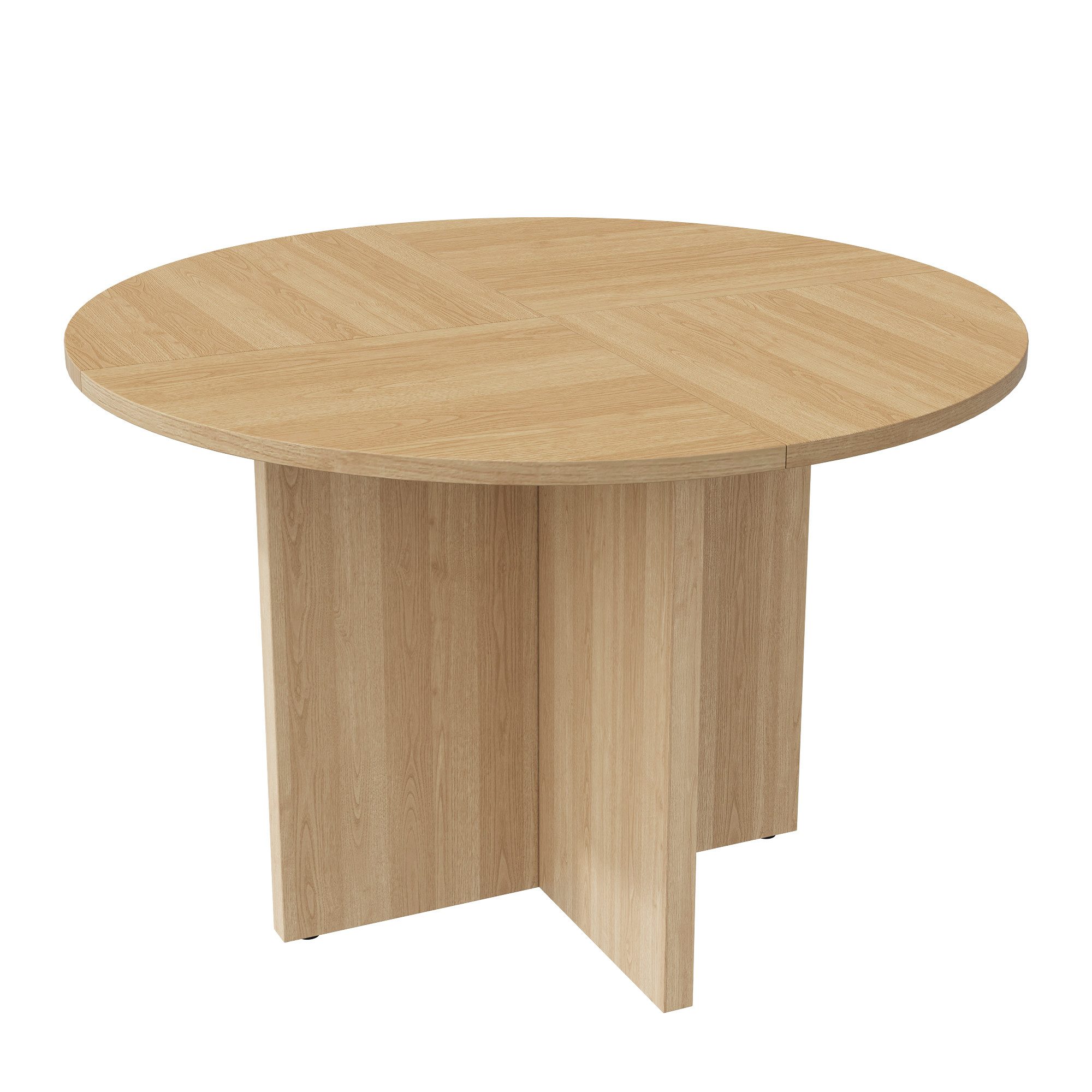 Flieks Esstisch (120x75 cm, mit verstellbaren Fußpolstern, 1-St., 1 Tisch), runder Küchentisch Holzoptik Landhausstil Eichenfarbe