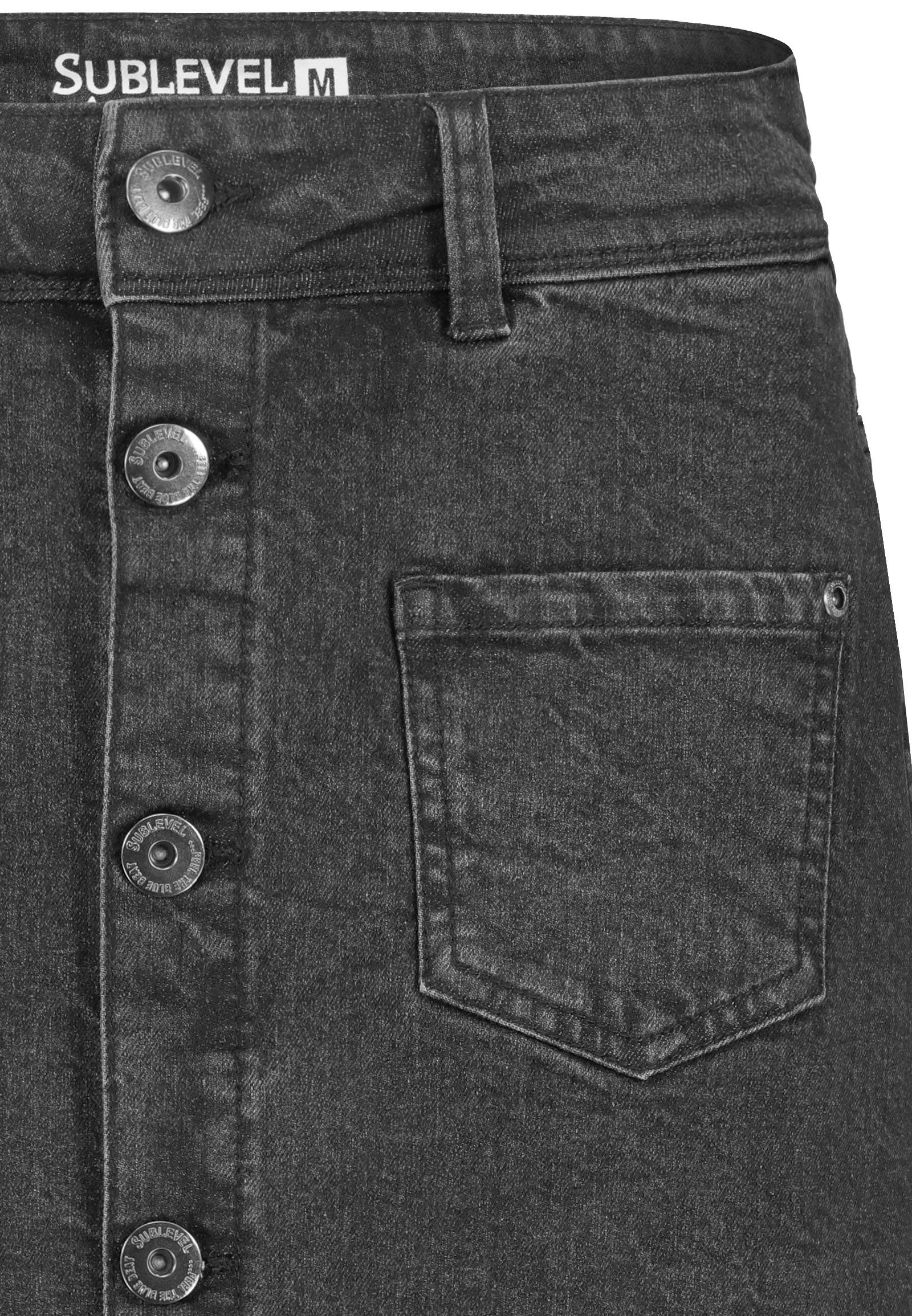SUBLEVEL Jeansrock Damen Maxi Midi Mini Rock langer Schnitt Denim Stretch – Bild 4 von 5