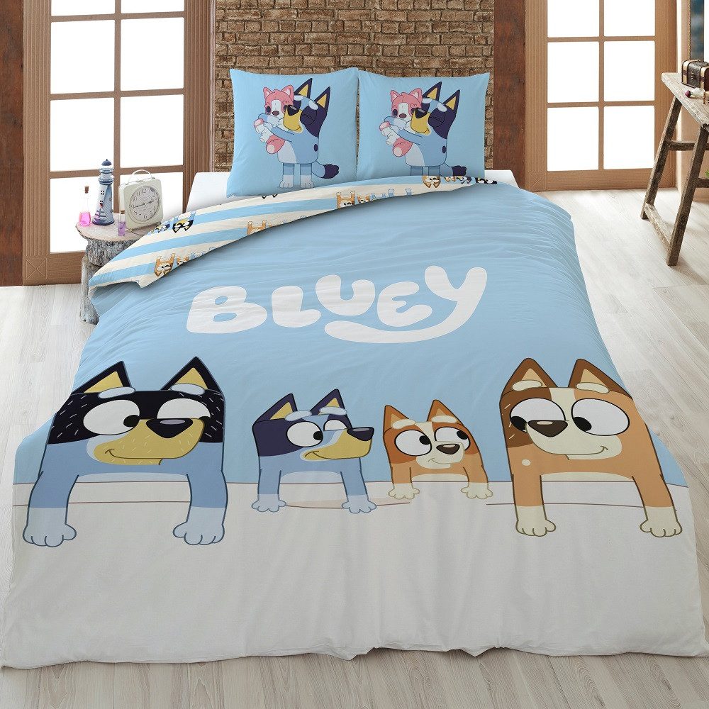 Familando Kinderbettwäsche Bluey "Family" 135x200 80x80 günstig online kaufen