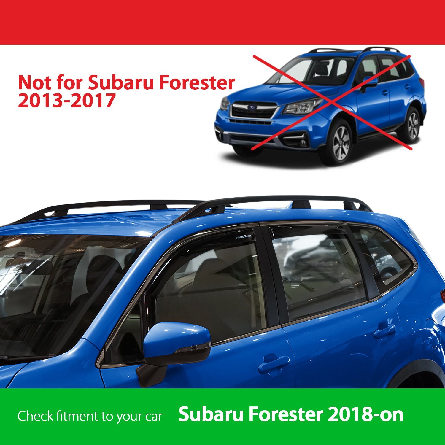 Goodyear für/kompatible Subaru mit Auto-Fußmatte 2018-2023 SUV (4 Goodyear Forester Windabweiser St)