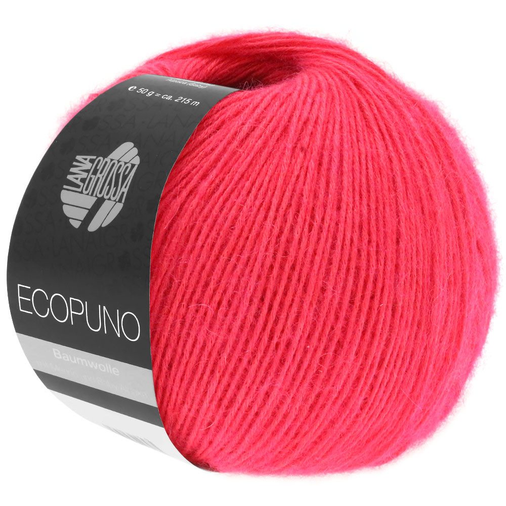 LANA GROSSA ECOPUNO Superweiches Netzgarn aus Baumwolle Häkelwolle, 215 m (72 % Baumwolle kombiniert mit Merino und feinem Alpaka, Superweiches Netzgarn aus Baumwolle, Merino & Alpaka), 50 g