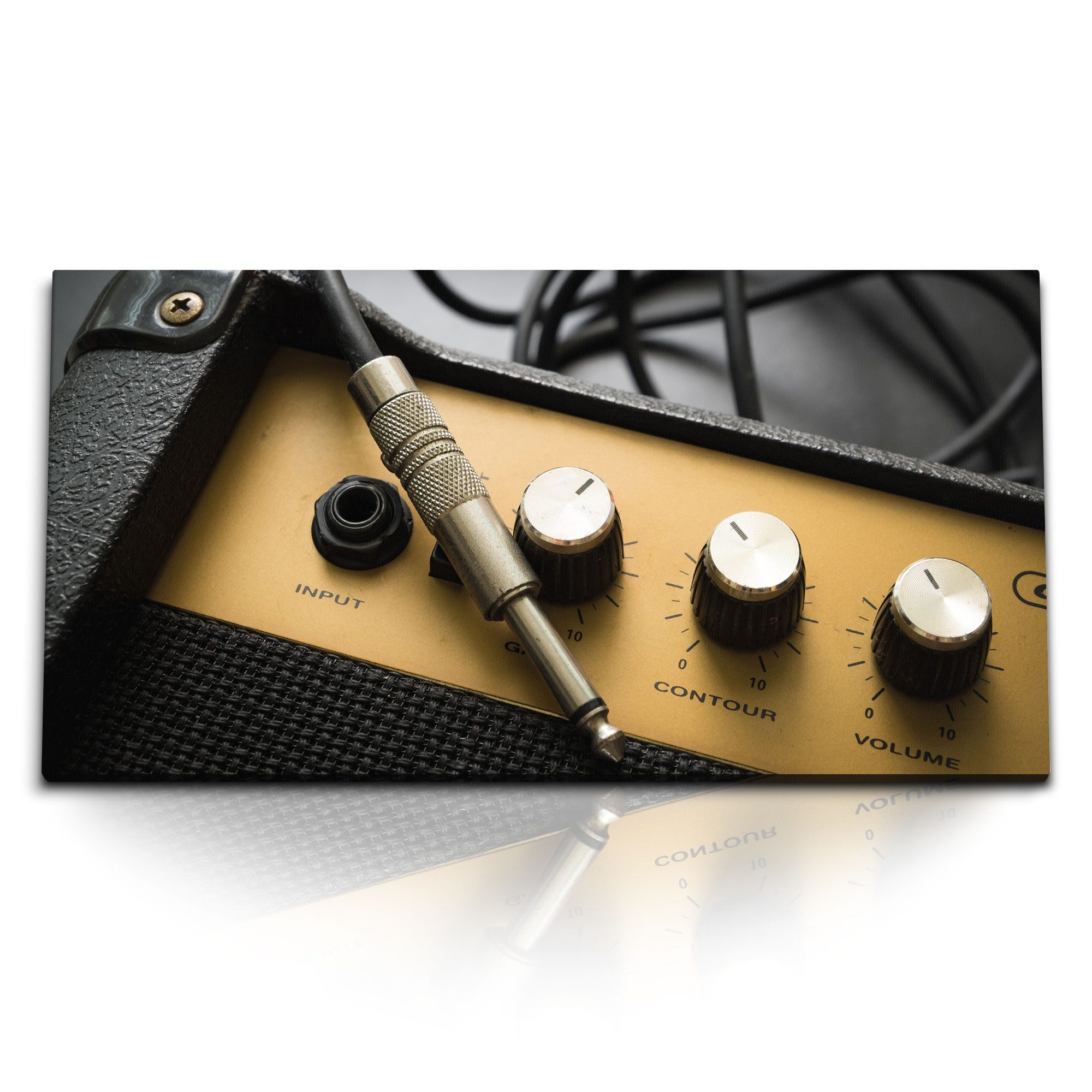 Leinwandbild Kunstdruck Bilder 120x60cm Verstärker E-Gitarre Vintage Musik Rock Auf