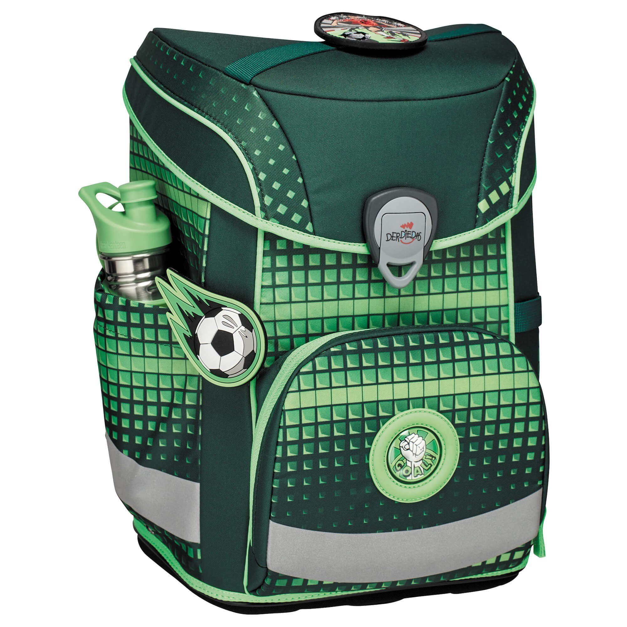 DerDieDas® Easy 950 Green g Schulranzen Set Schulranzen - Soccer 5tlg. ErgoFlex