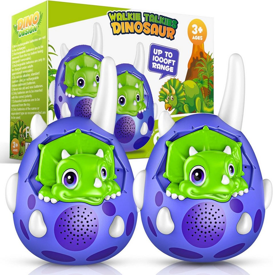 Veopoko Walkie Talkie Dinosaurier Walkie Talkie Spielzeug Kinder Outdoor Funkgerät, (Walkie-Talkie Spielzeug-Set für Kinder mit Dinosaurier-Design, 2-St., 2x Kinder-Walkie-Talkie im Dinosaurier-Design für Outdoor-Spiele), Dinosaurier-Design kindgerechte G