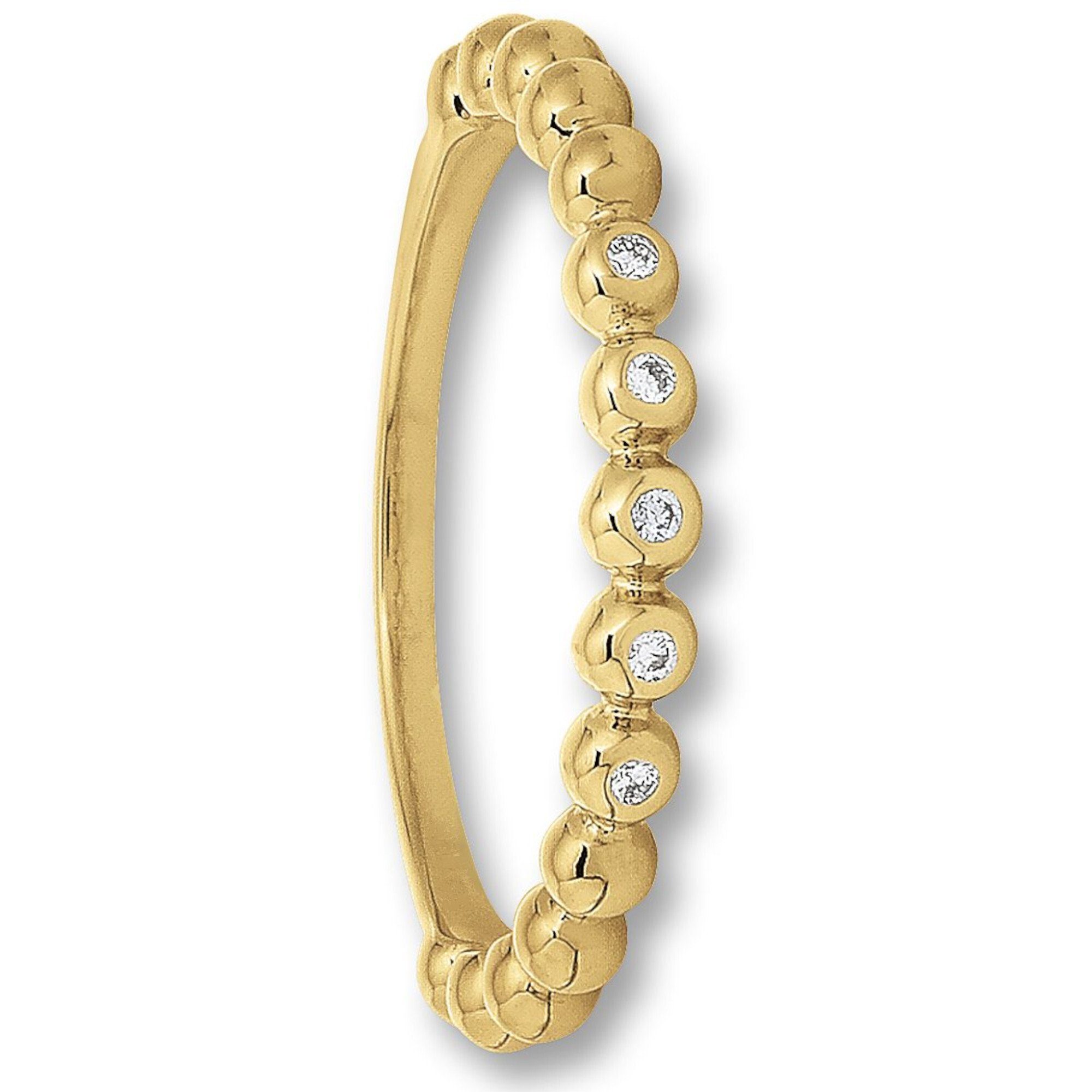 aus ELEMENT Schmuck Brillant ct Gold Diamantring Ring Gelbgold, 585 0.04 Diamant ONE Damen