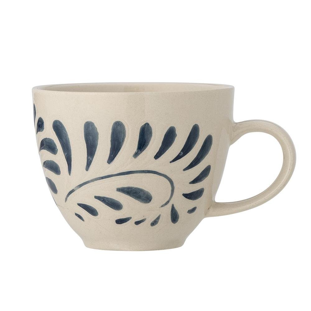 Bloomingville Tasse Heikki, Steingut, in Beige/Blau, 240ml