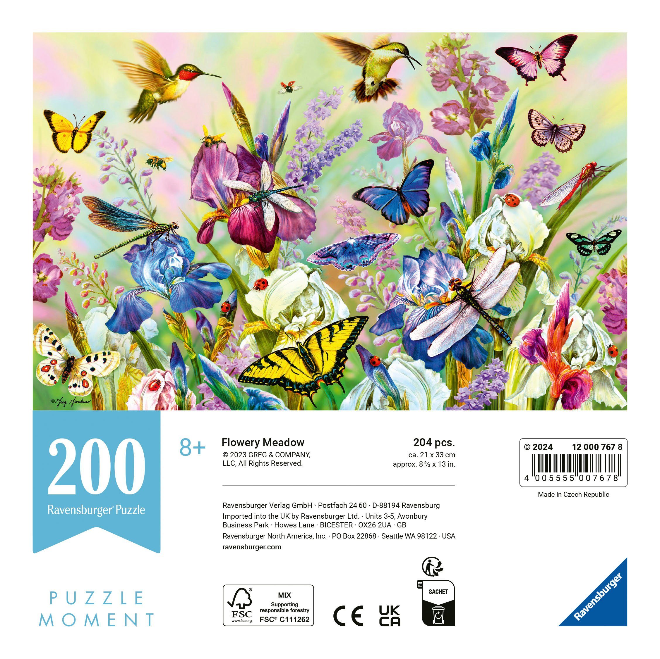 Ravensburger Puzzle Flowery meadow, 200 Puzzleteile, Made in Europe