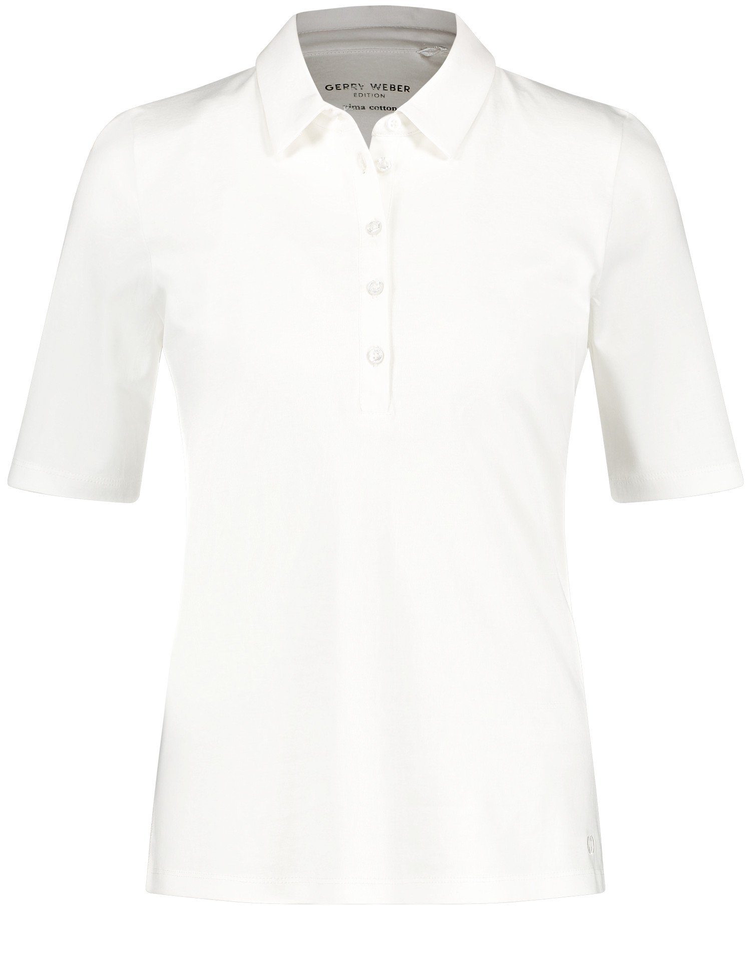 GERRY WEBER Poloshirt Poloshirt aus Baumwolle Off-white