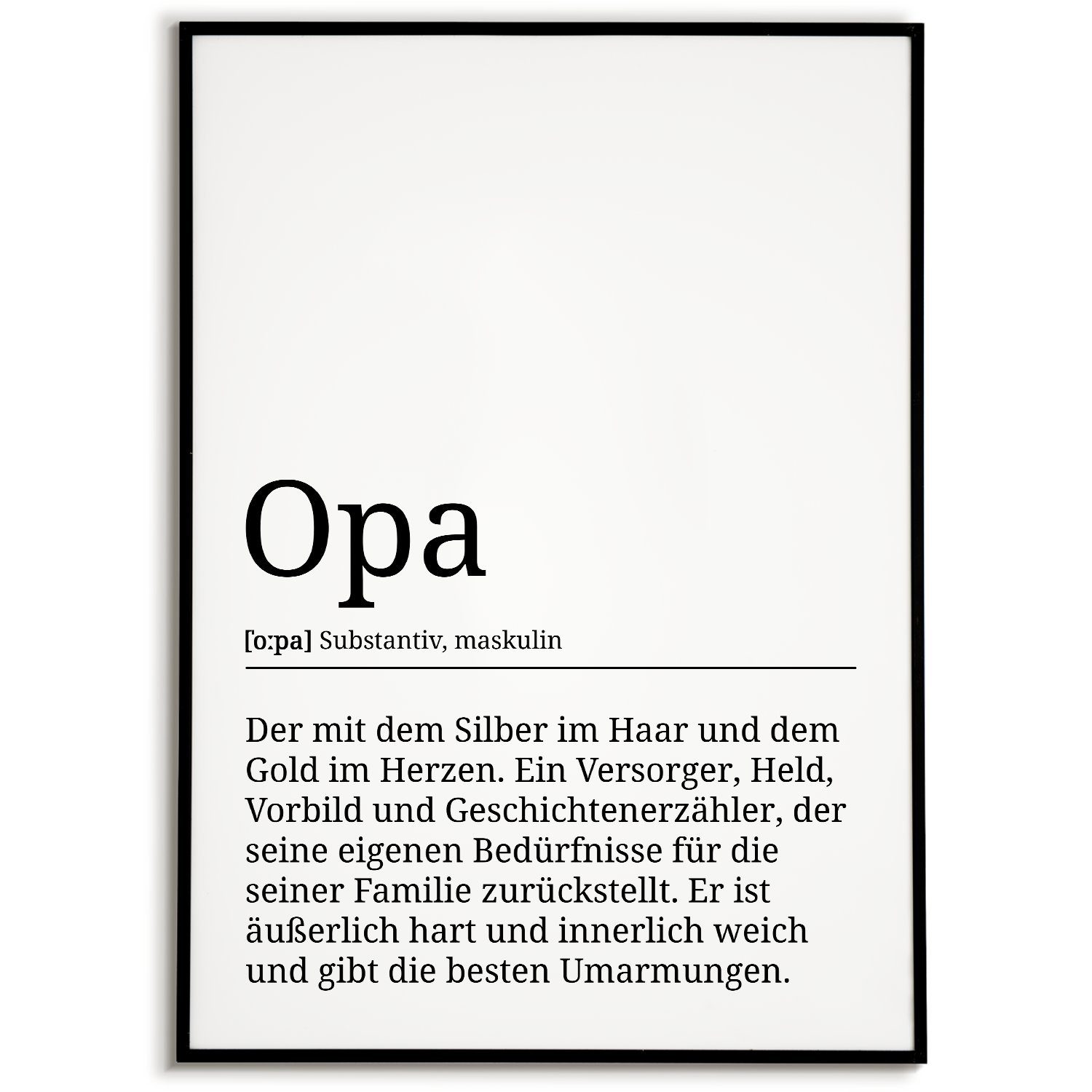 Tigerlino Poster Opa Definition Wandbild Großvater Geburtstag Geschenk