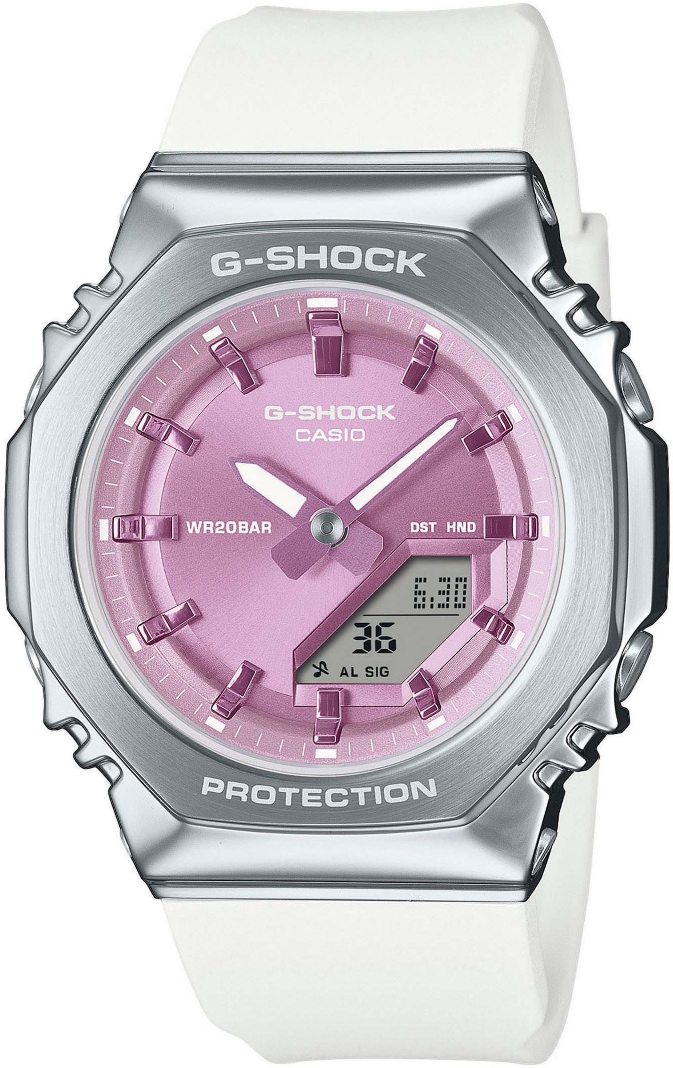CASIO G-SHOCK Chronograph GM-S2110-7A6ER, Quarzuhr,Armbanduhr,Damenuhr,Herrenuhr,bis 20 bar wasserdicht, digital