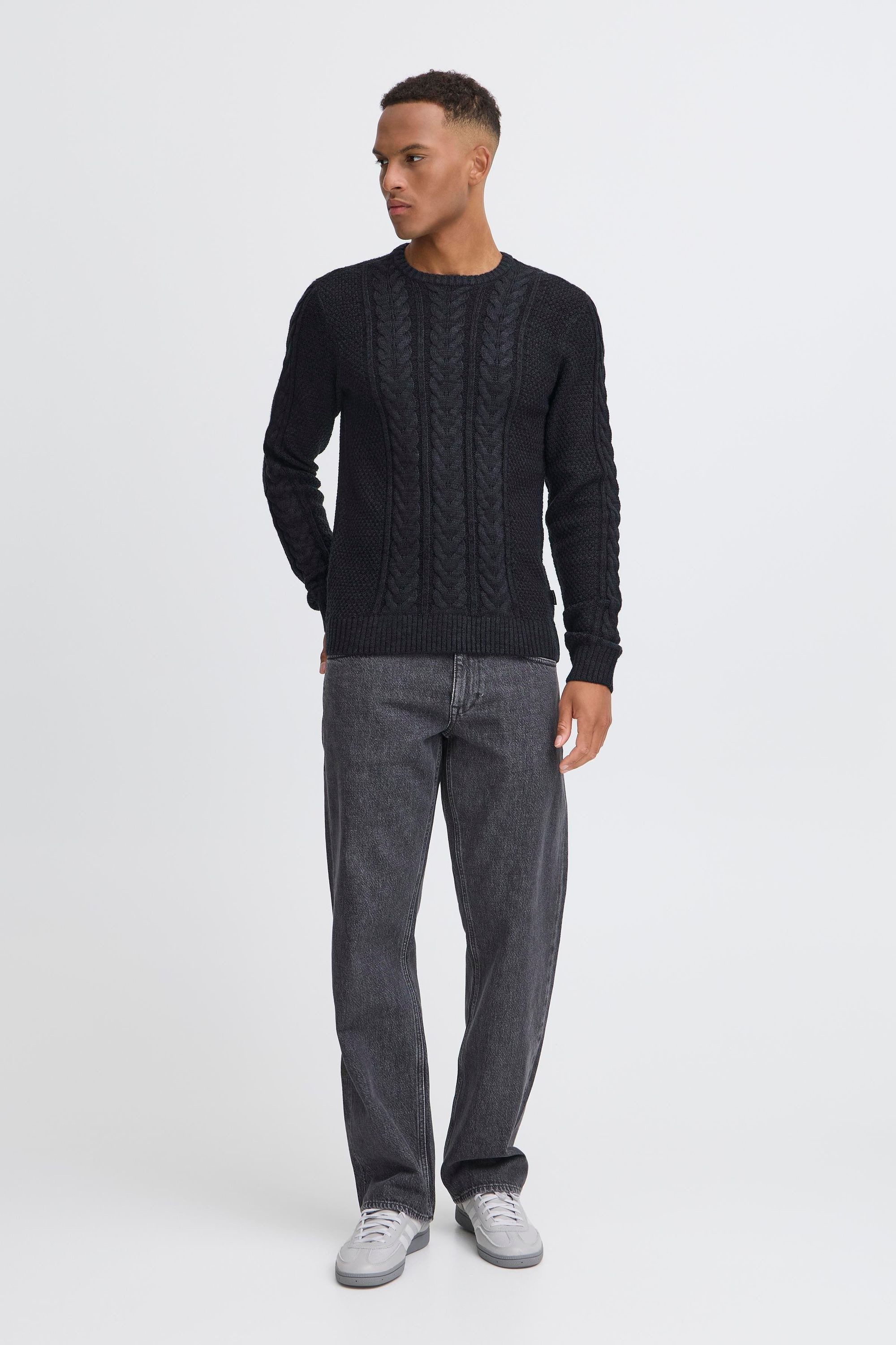 Blend Strickpullover BHBasim Klassischer Grobstrickpullover mit Zopfmuster