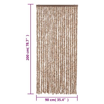 vidaXL Insektenschutz-Vorhang Fliegenvorhang Beige und Dunkelbraun 90x200 cm Chenille