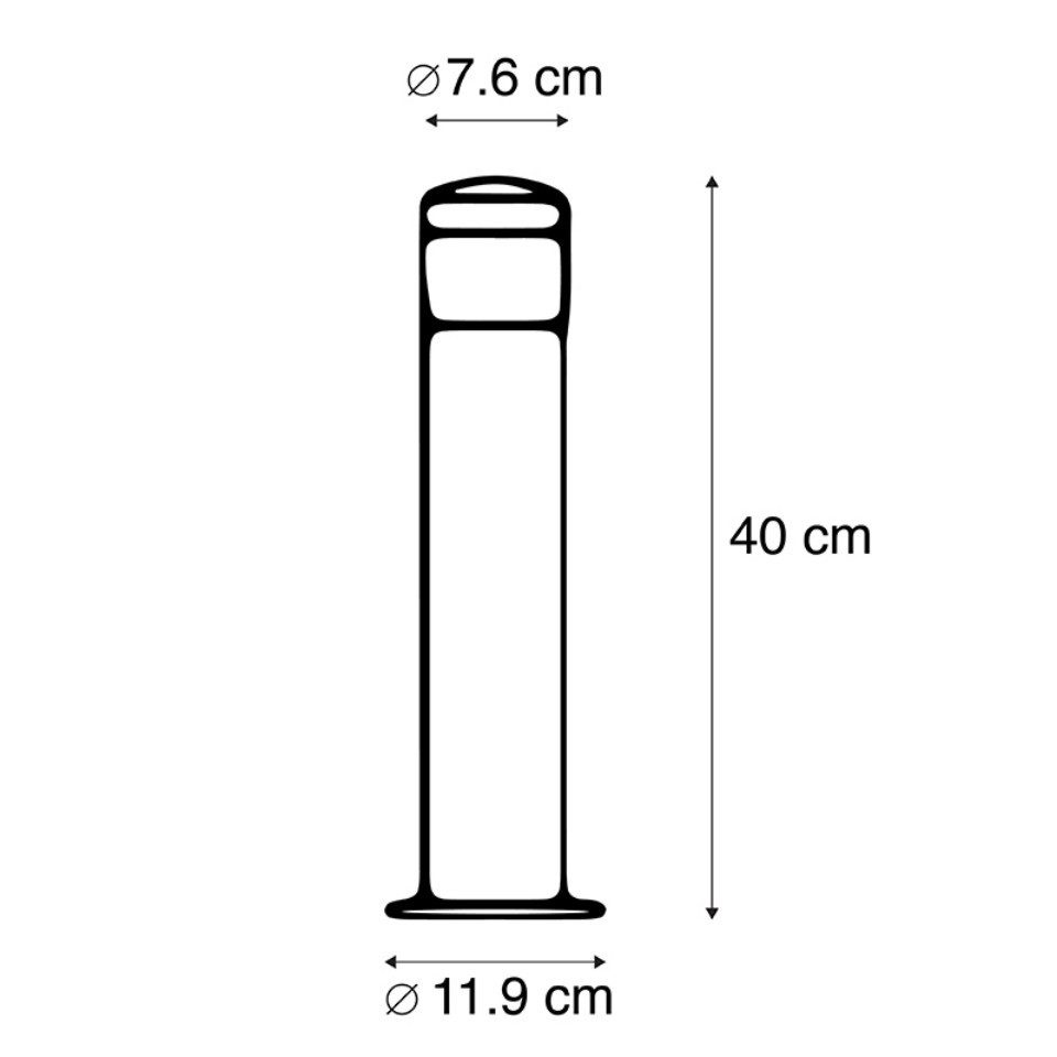 Qazqa Außen-Stehlampe Roxy, LED fest integriert, (nicht austauschbare) LED, Schwarz, Modern, Edelstahl, 1-flammig