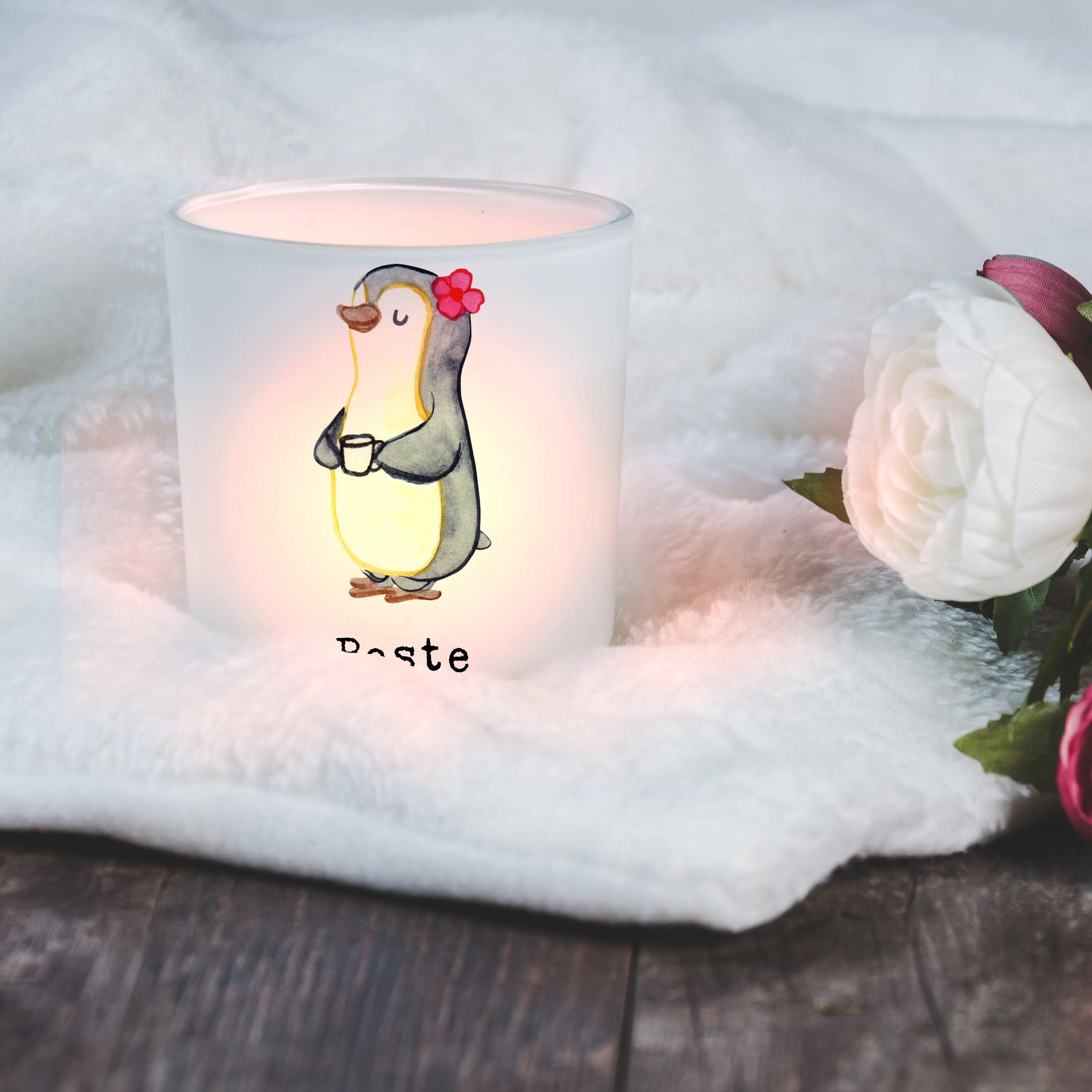 Mr. & Mrs. Panda Windlicht St) Schwiegermutter Pinguin - - für, der Transparent (1 Geschenk, Welt Beste