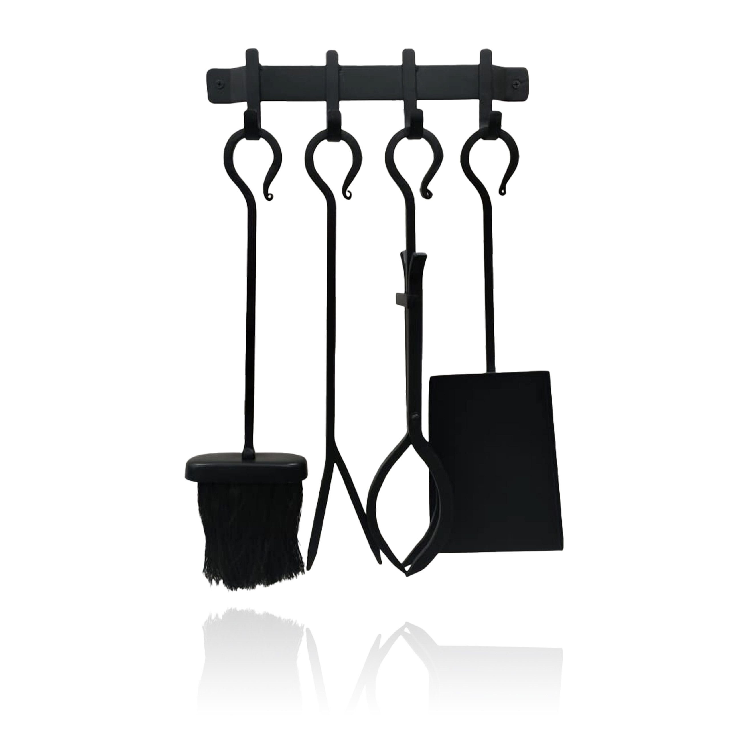 relaxdays Kamingarnitur 5-teiliges Kaminbesteck Set Wandmontage