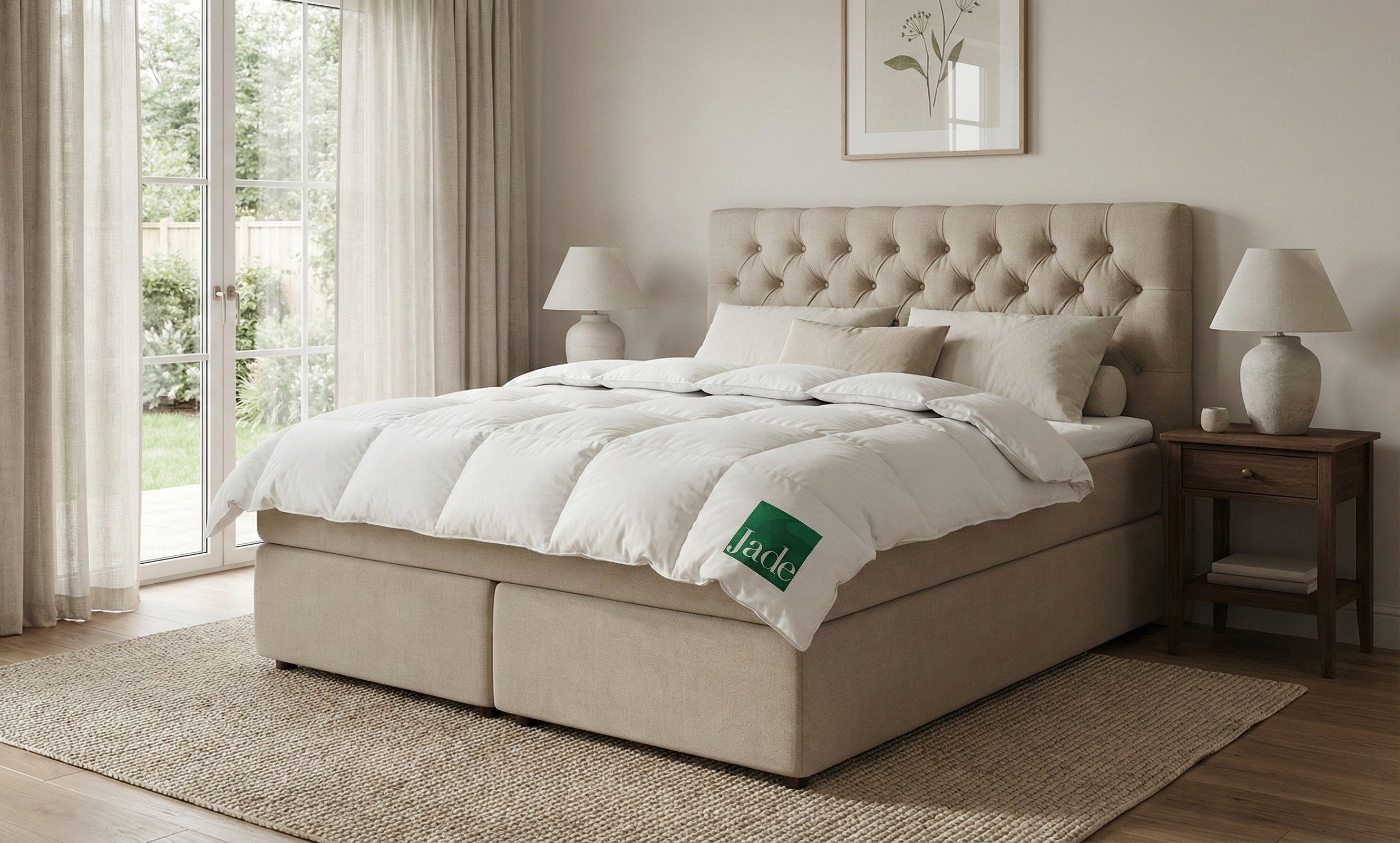 HANSKRUCHEN Daunenbettdecke Hanskruchen Daunendecke JADE Warm 155 x 220 cm, Bezug: 100% Baumwolle