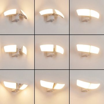 hofstein Außen-Wandleuchte »Agliano« moderne Außenlampe aus Metall/Kunststoff in Weiß, CCT 2700-6500 Kelvin, Wandlampe dimmbar über App,Bewegungsmelder, LED, 1200 Lumen, IP44