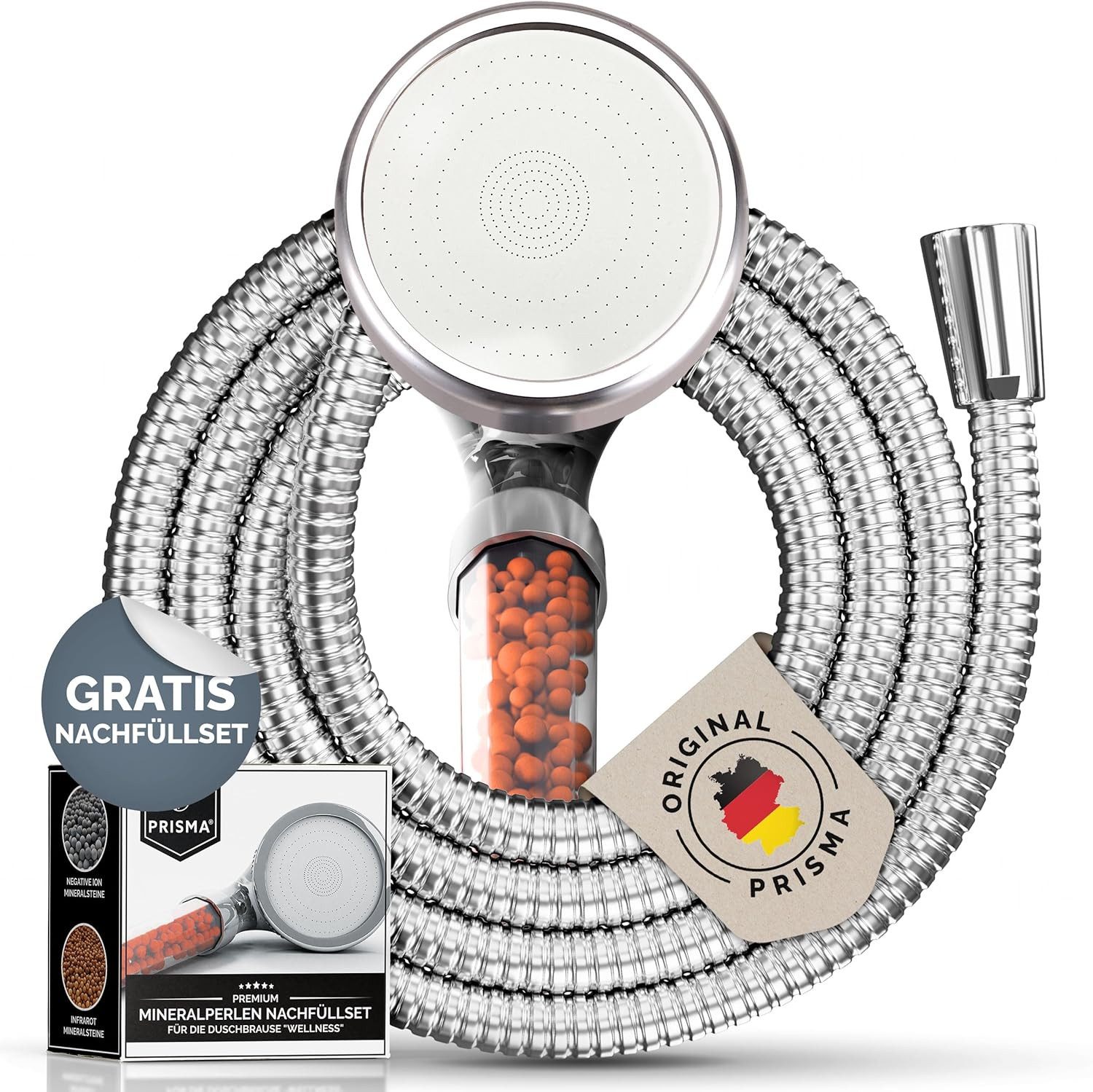 Handbrause Wassersparender Filter Duschkopf mit Schlauch • MADE IN GERMANY
