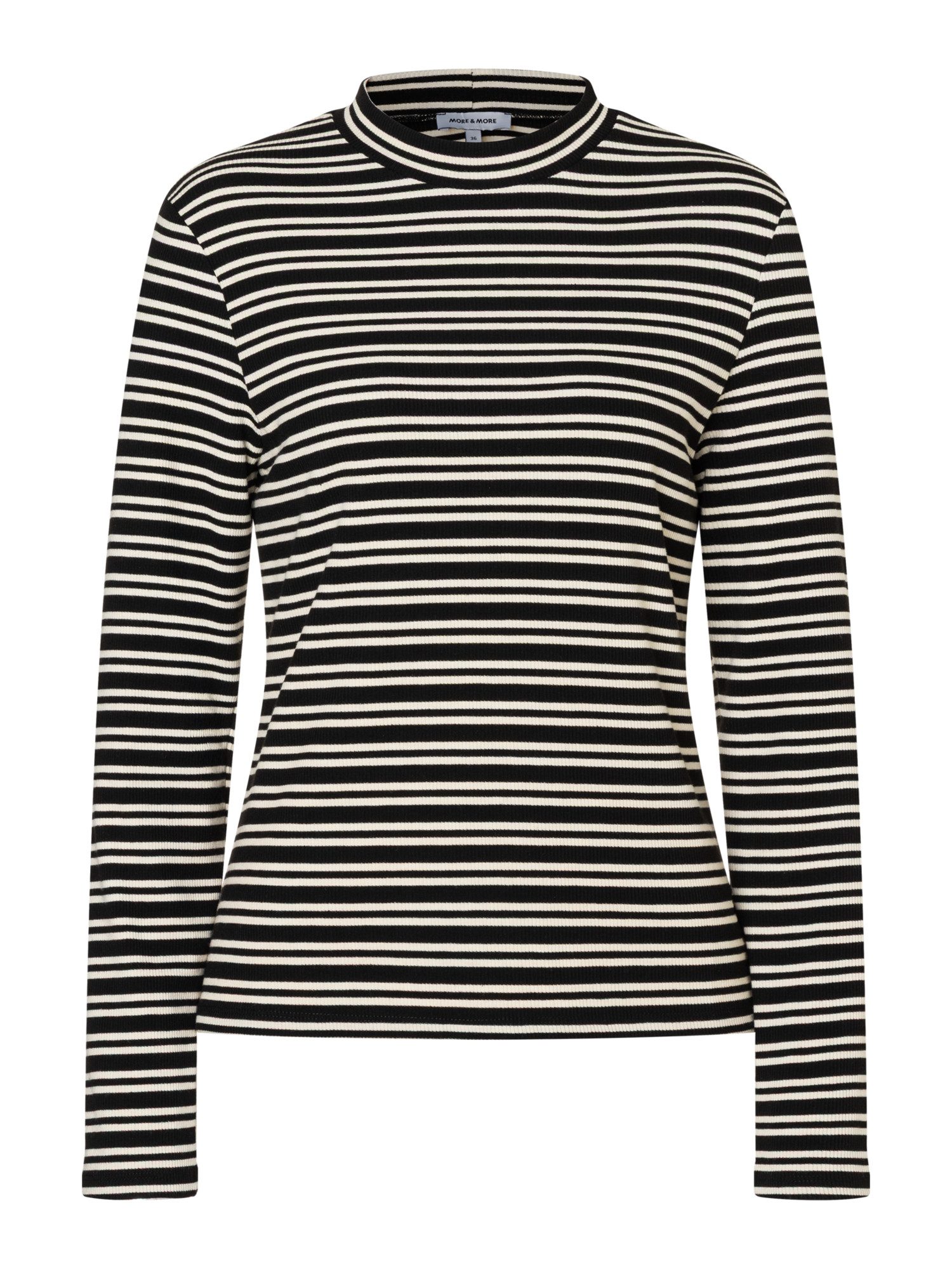 MORE&MORE T-Shirt schmales Ringelshirt, gerippt