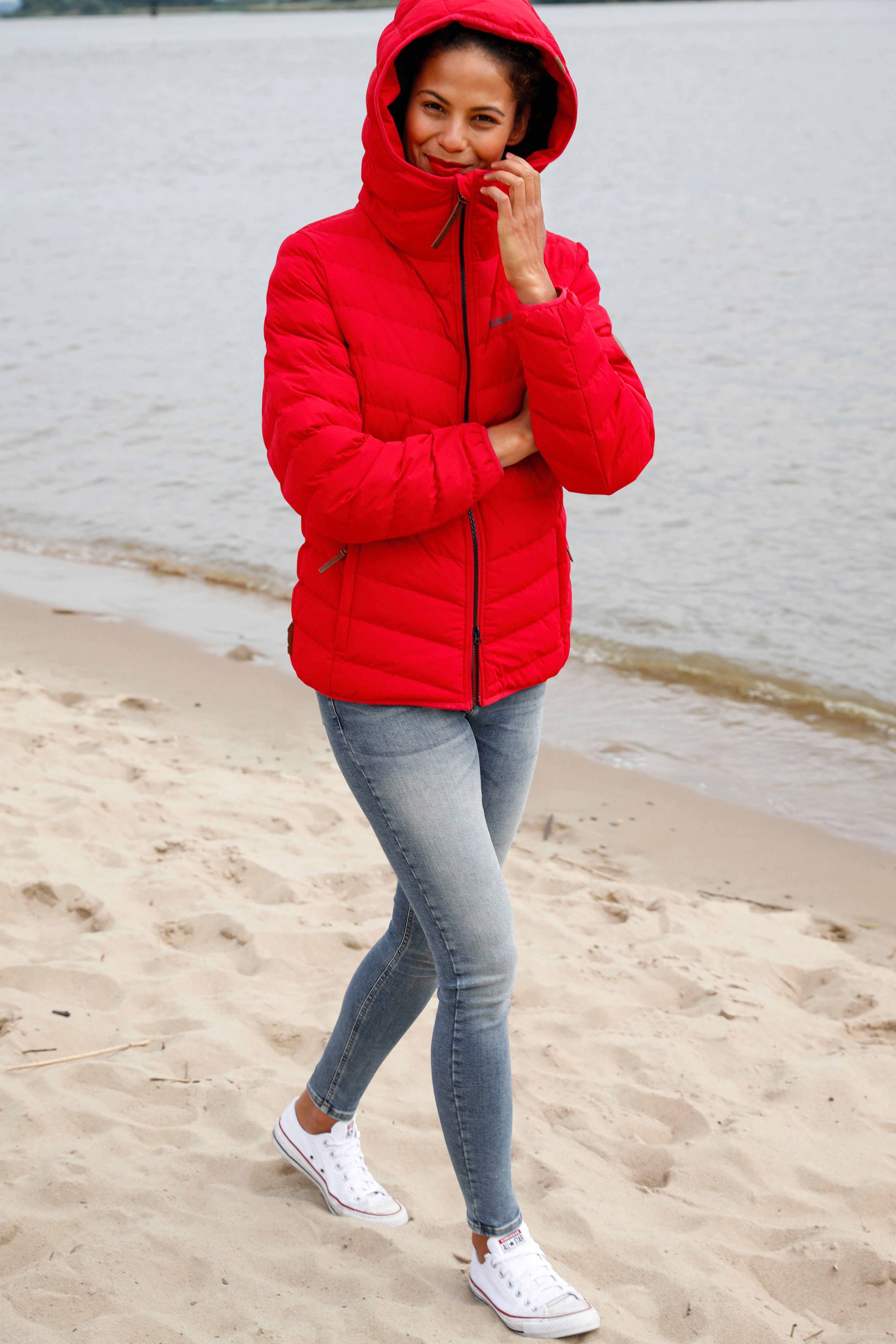 Damen Jacken Alife & Kickin Outdoorjacke JuellaAK sportive Steppjacke mit Kapuze & Reißverschlusstaschen