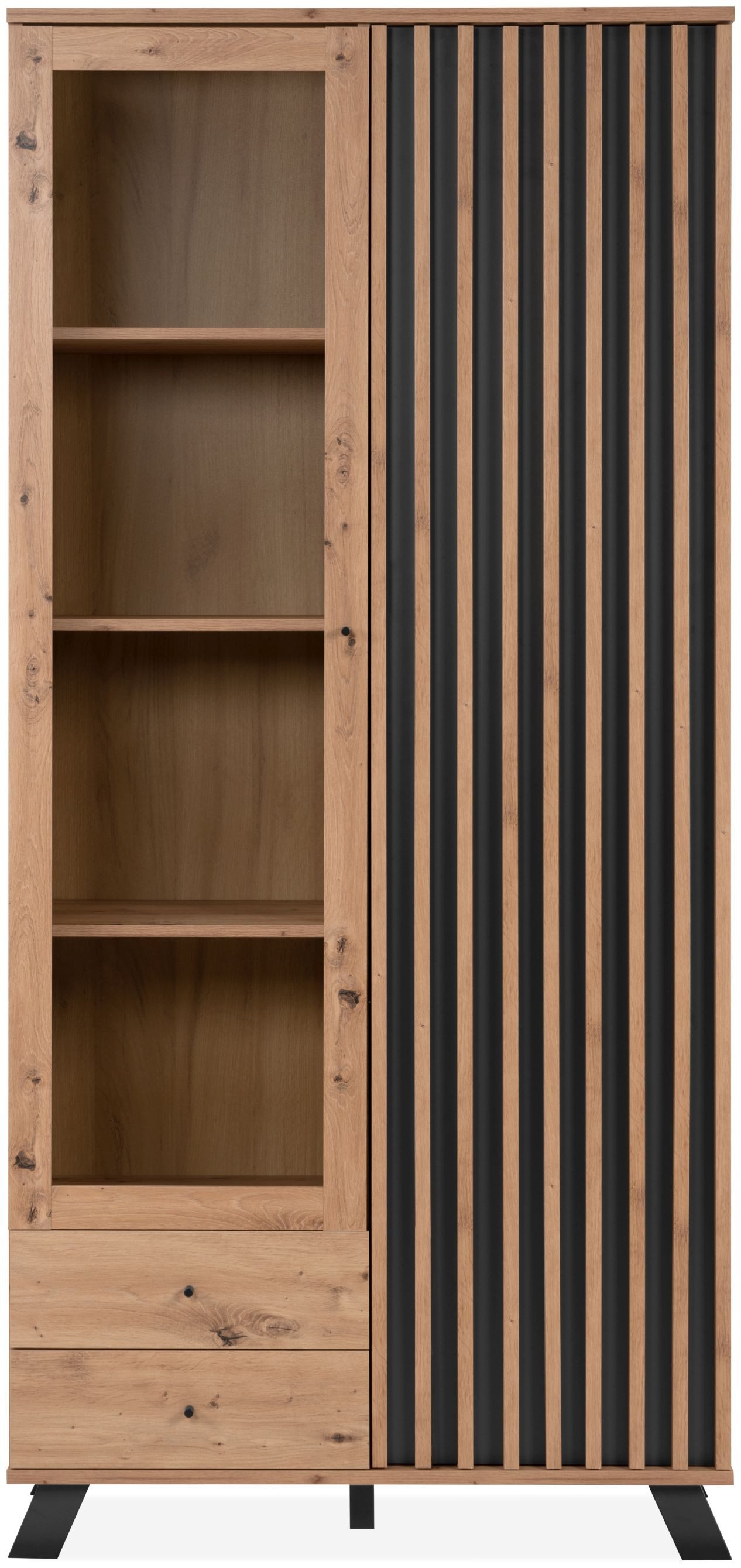 Finori Standvitrine Artisan Oak / Anthrazit B x H x T ca. 92 x 198 x 40 cm