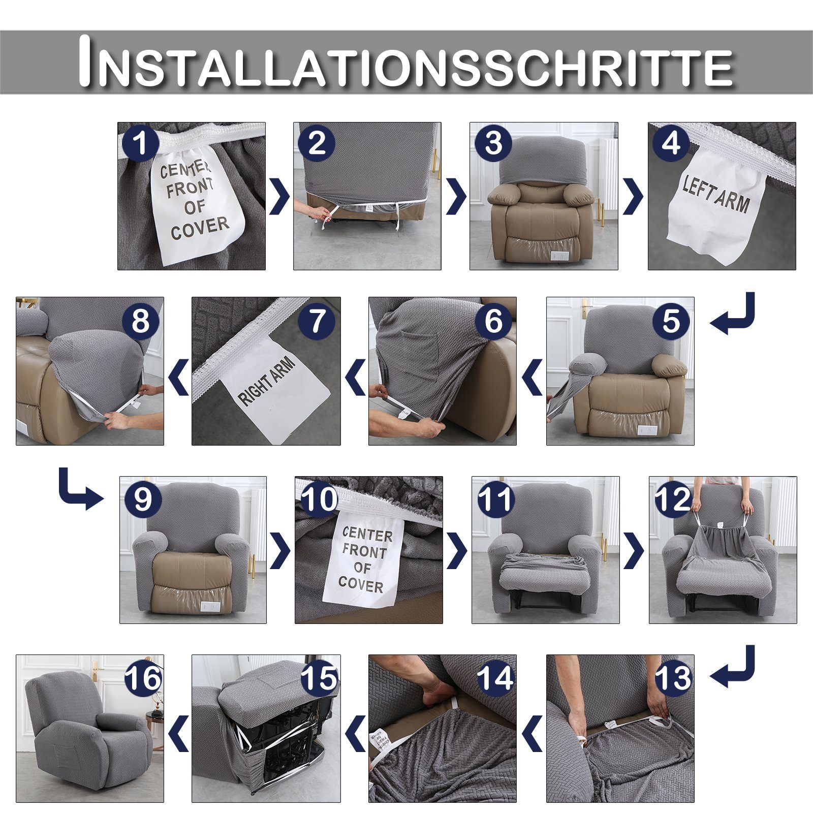 Relaxsesselhusse Samt Relaxsessel Teile Beige 4 Sunicol, Fernsehsessel Sesselhusse, Elastischem Stretchhusse, Boden, Liege Sesselhusse, Schonbezug mit für Sessel