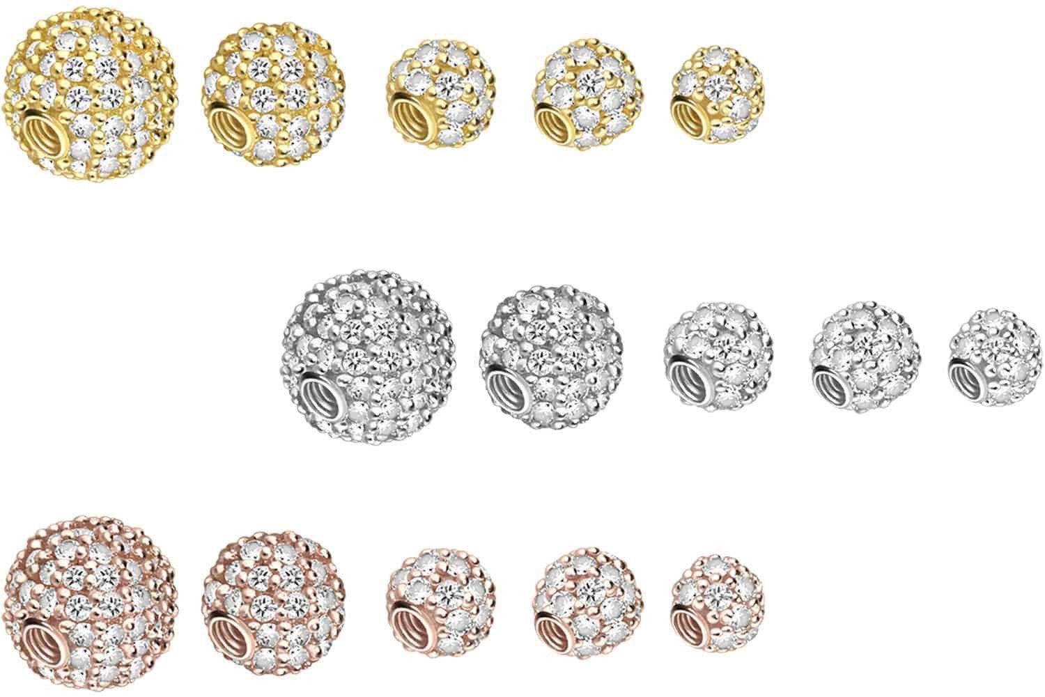 PIERCINGLINE Piercing-Set 18 Karat Gold Schraubkugel MULTI-MOISSANIT (Schra günstig online kaufen