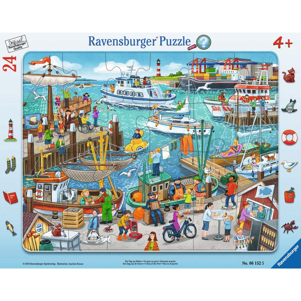 Ravensburger Rahmenpuzzle Ein Tag Am Hafen - Rahmenpuzzle, 25 Puzzleteile