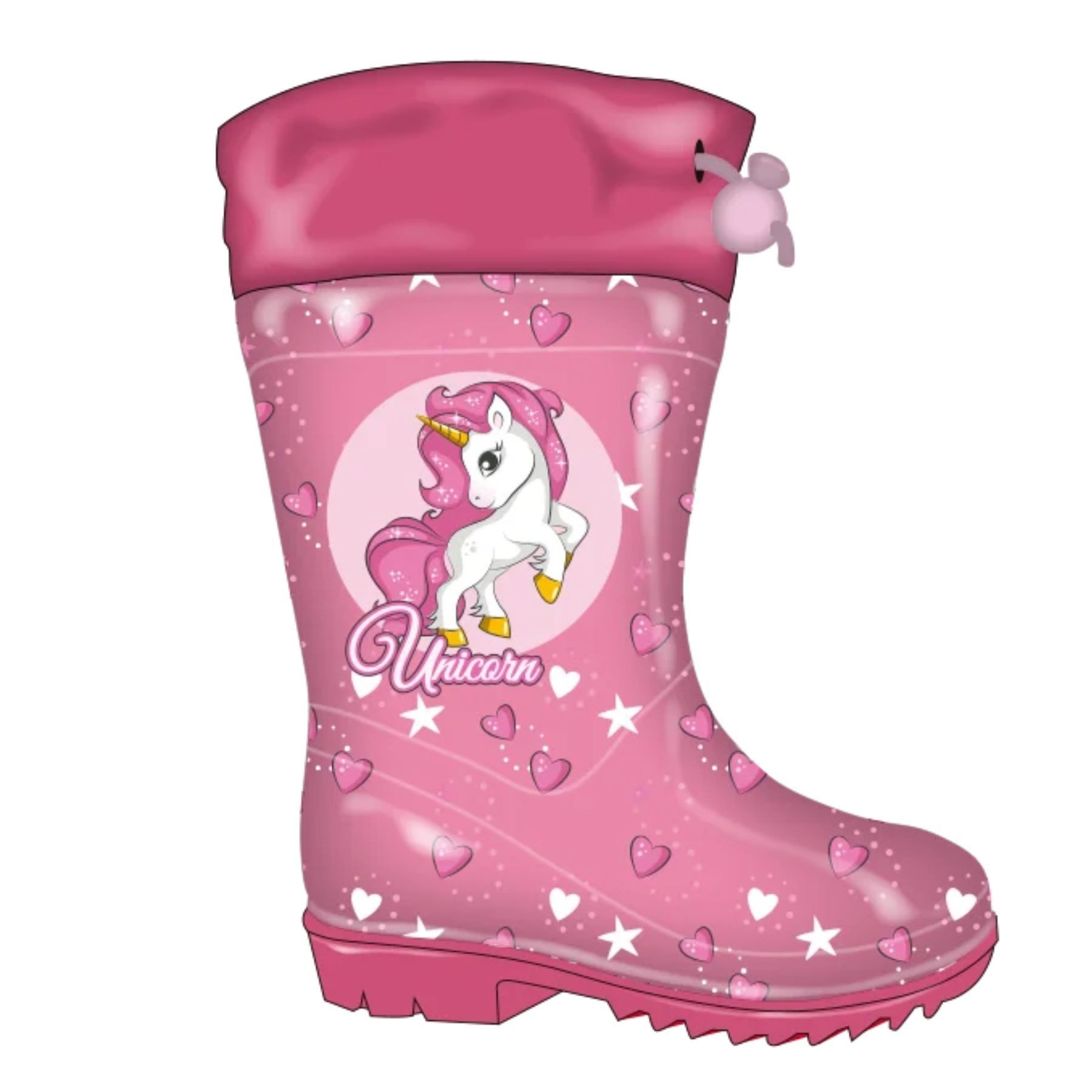 Textiel Trade B.V. Unicorn Kinder Regenstiefel Wasserdichte mit Motivdruck Gummistiefel