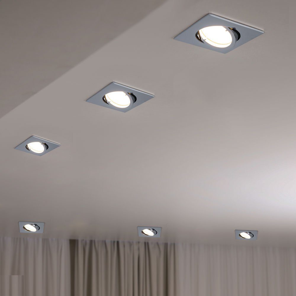 etc-shop LED Einbaustrahler, LED-Leuchtmittel fest verbaut, Warmweiß, 6x LED Einbau Decken Strahler Schlaf Gäste Zimmer Spot Lampen