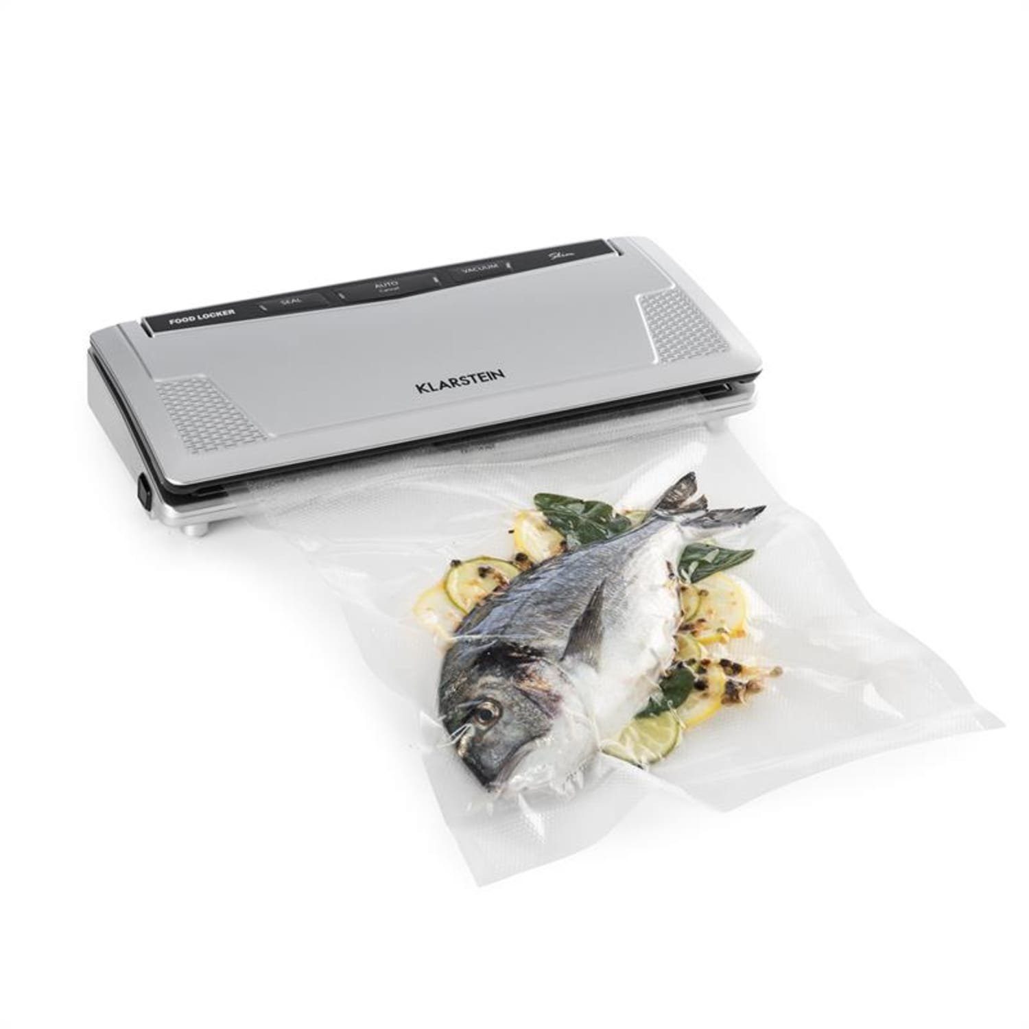 Klarstein Vakuumierer FoodLocker slim Vakuumierer 130W doppelte Schweißnaht, 130W