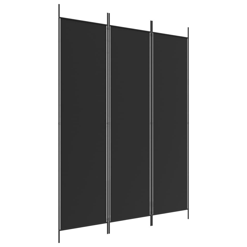 furnicato Raumteiler 3-tlg. Paravent Schwarz 150x200 günstig online kaufen
