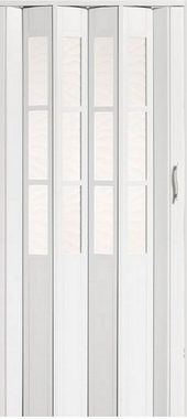 Vivaldi Falttür Schiebetür Tür weiß Fenster H. 203 cm B. bis 98,5 cm cl011 (1 Karton, 1-St., 1 Set), teils vormontiert