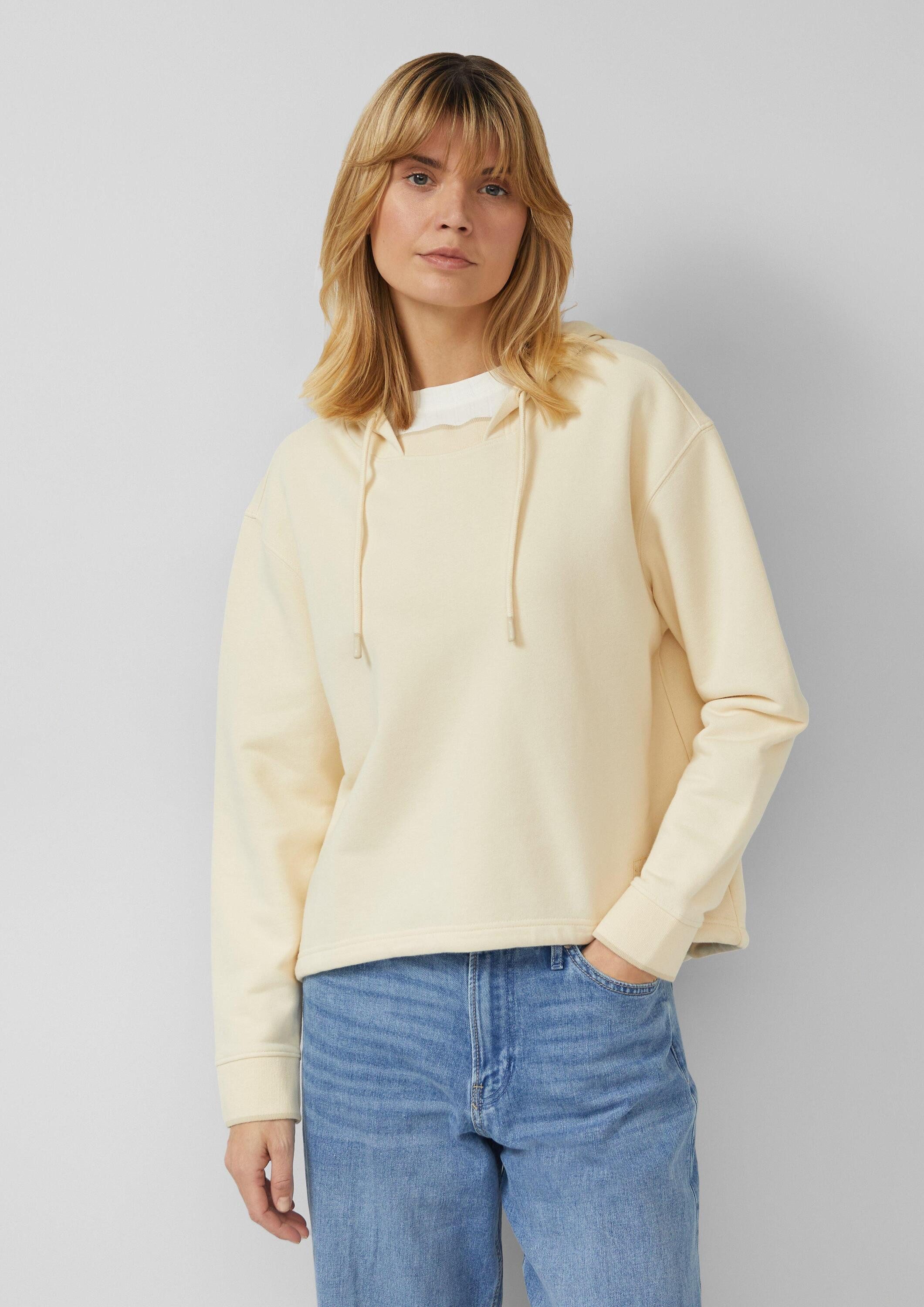 s.Oliver Sweatshirt Sweatshirt Hoodie mit Schlitz im Rückteil