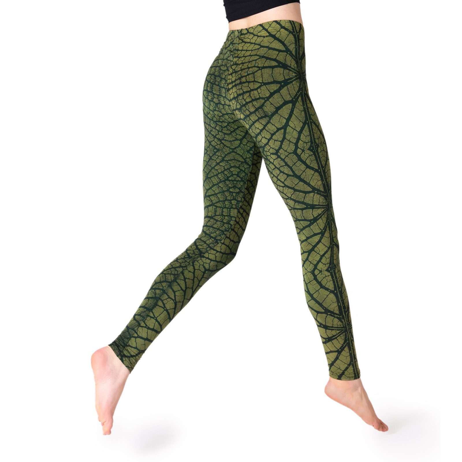 PANASIAM Leggings Unikat Batik Leggings modern mit Blattmuster elastische S günstig online kaufen