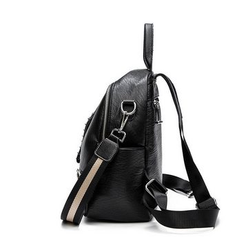 AUKUU Freizeitrucksack Rucksack für Damen, modisch und vielseitig, weiches Leder, einfacher, kleiner Rucksack für Damen