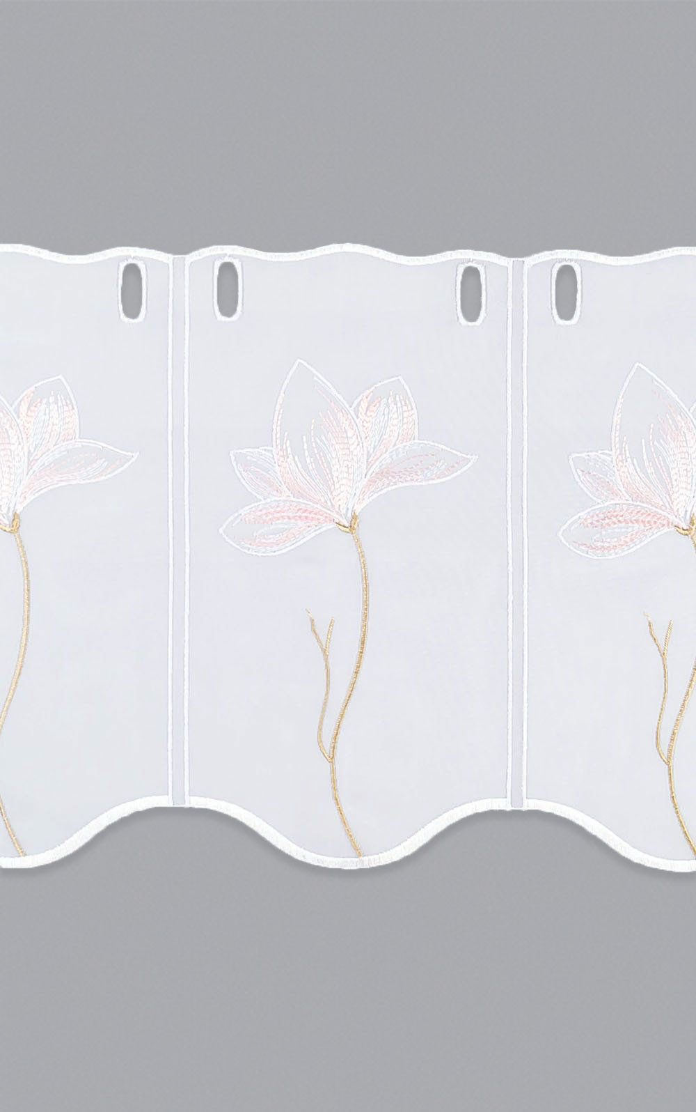 Plauener Spitze® Scheibengardine Magnolie (1 St), transparent, HxB 30x48cm