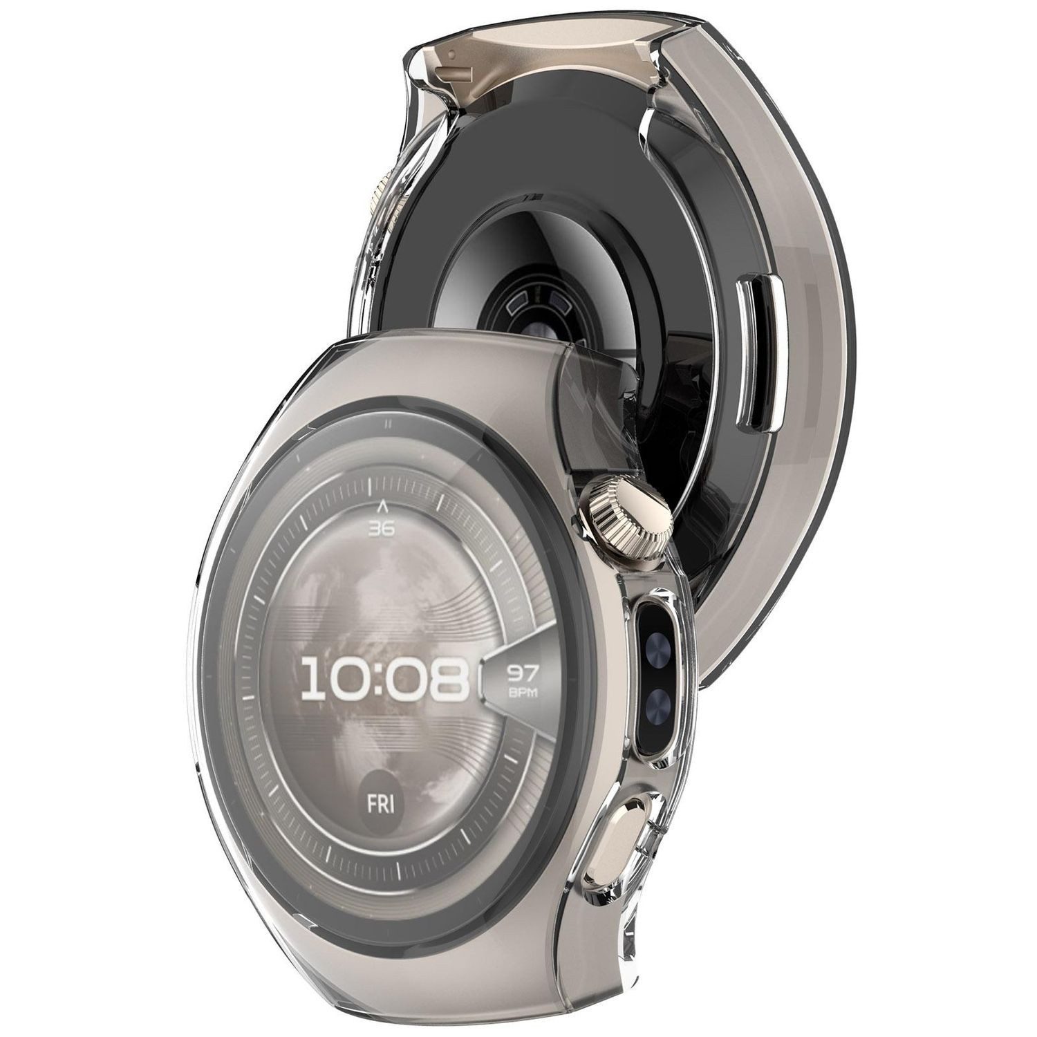 Wigento Smartwatch-Hülle Für Huawei Watch 5 46mm Electroplated Full Cover TPU Hülle Transparent, Full TPU Schutzhülle, nahtlose Passform – Bild 3 von 5