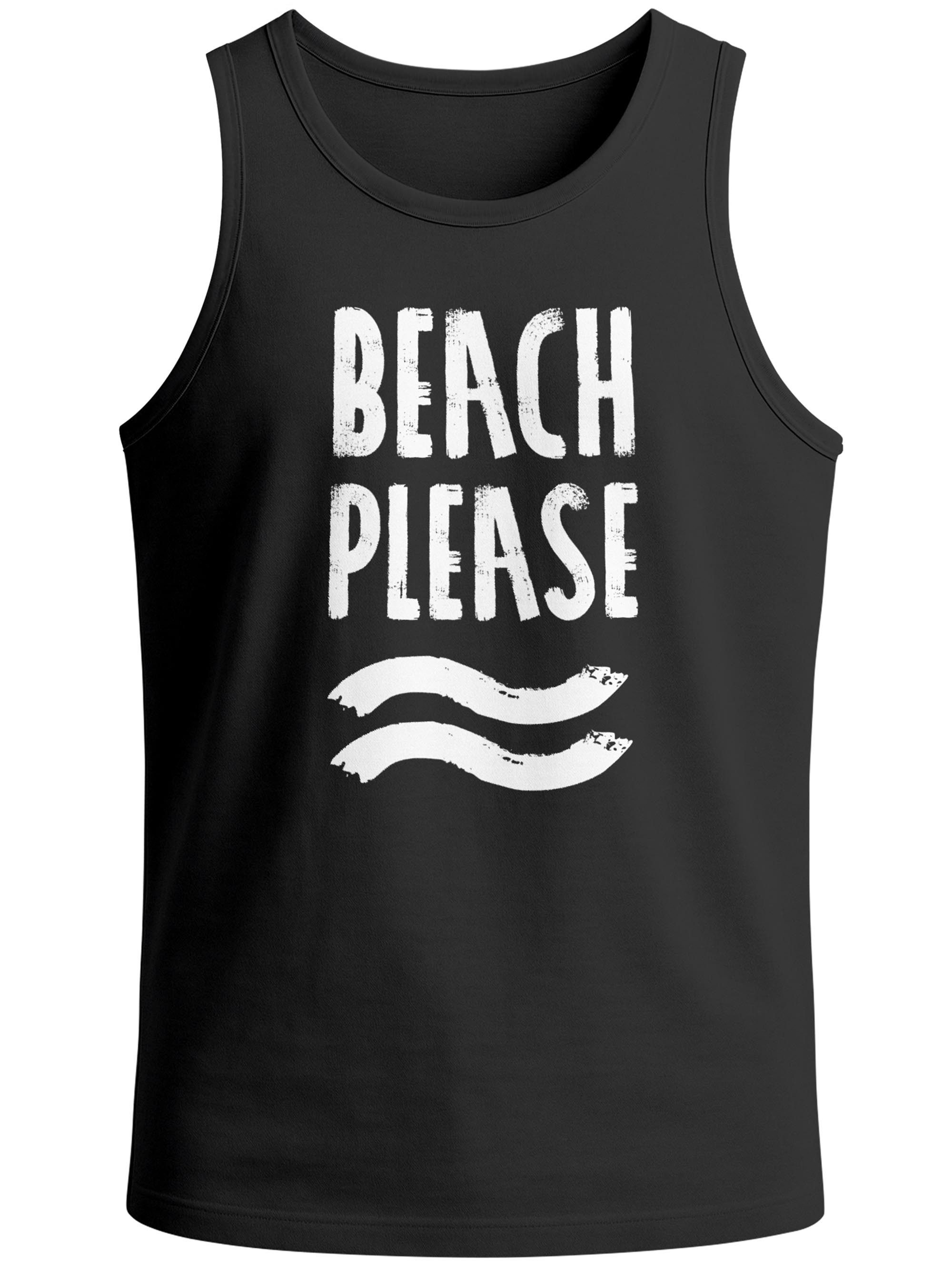Neverless Tanktop Herren Tank-Top Beach please Muskelshirt Muscle Shirt Neverless® mit Print