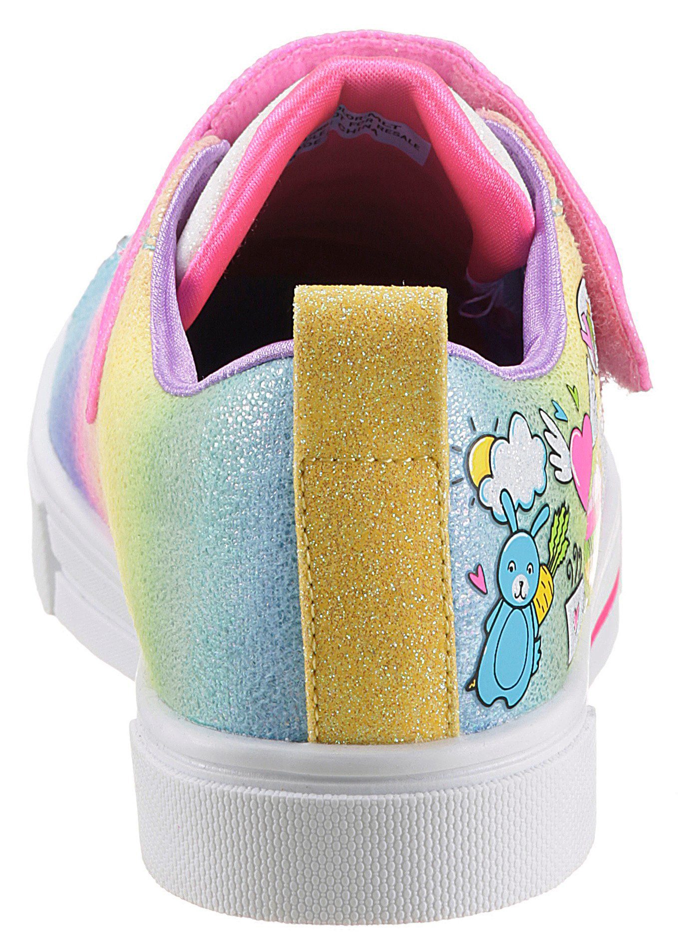 Skechers TWINKLE SPARKS BFF MAGIC Sneaker Schnürschuh m.Glitzer, Klettverschluss, Größenschablone zum Download