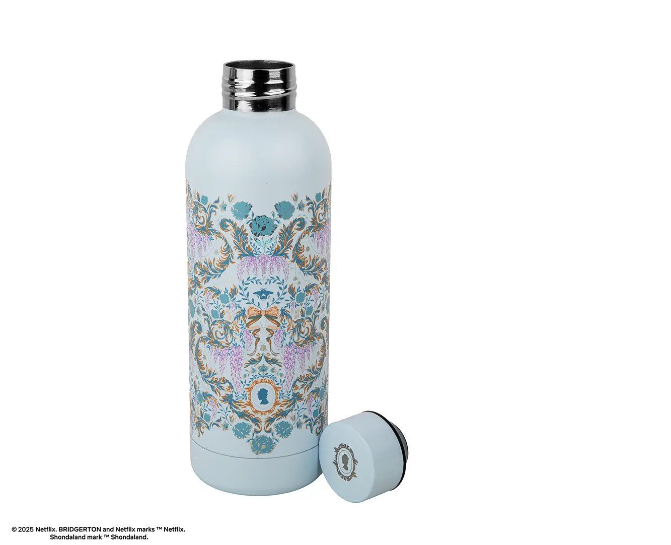 Cinereplicas Trinkflasche Trinkflasche Bottle – Light Blue Damask Flowers – Bridgerton